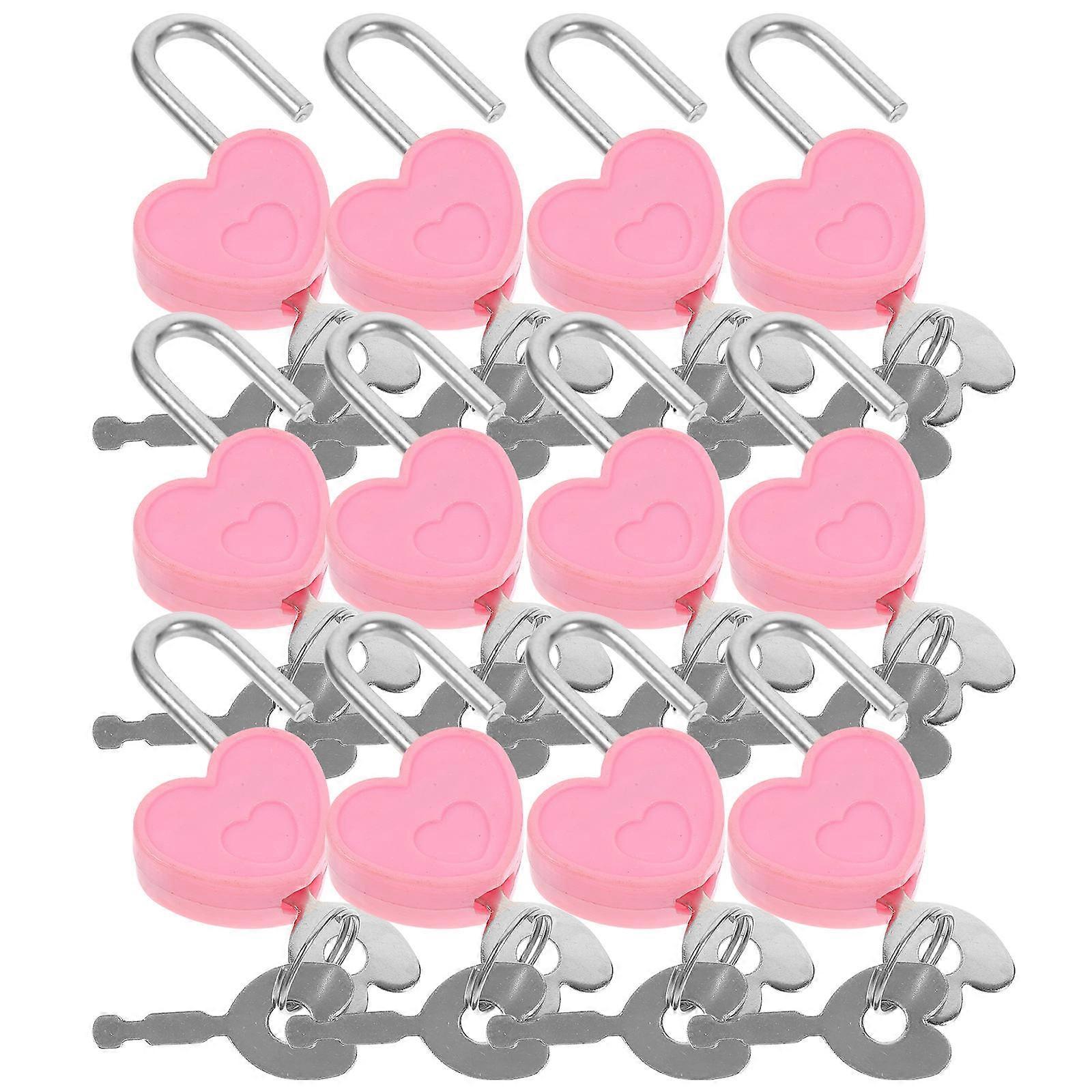 Small Heart Shaped Padlock Anti Rust Easy To Open For Handbag 24Set