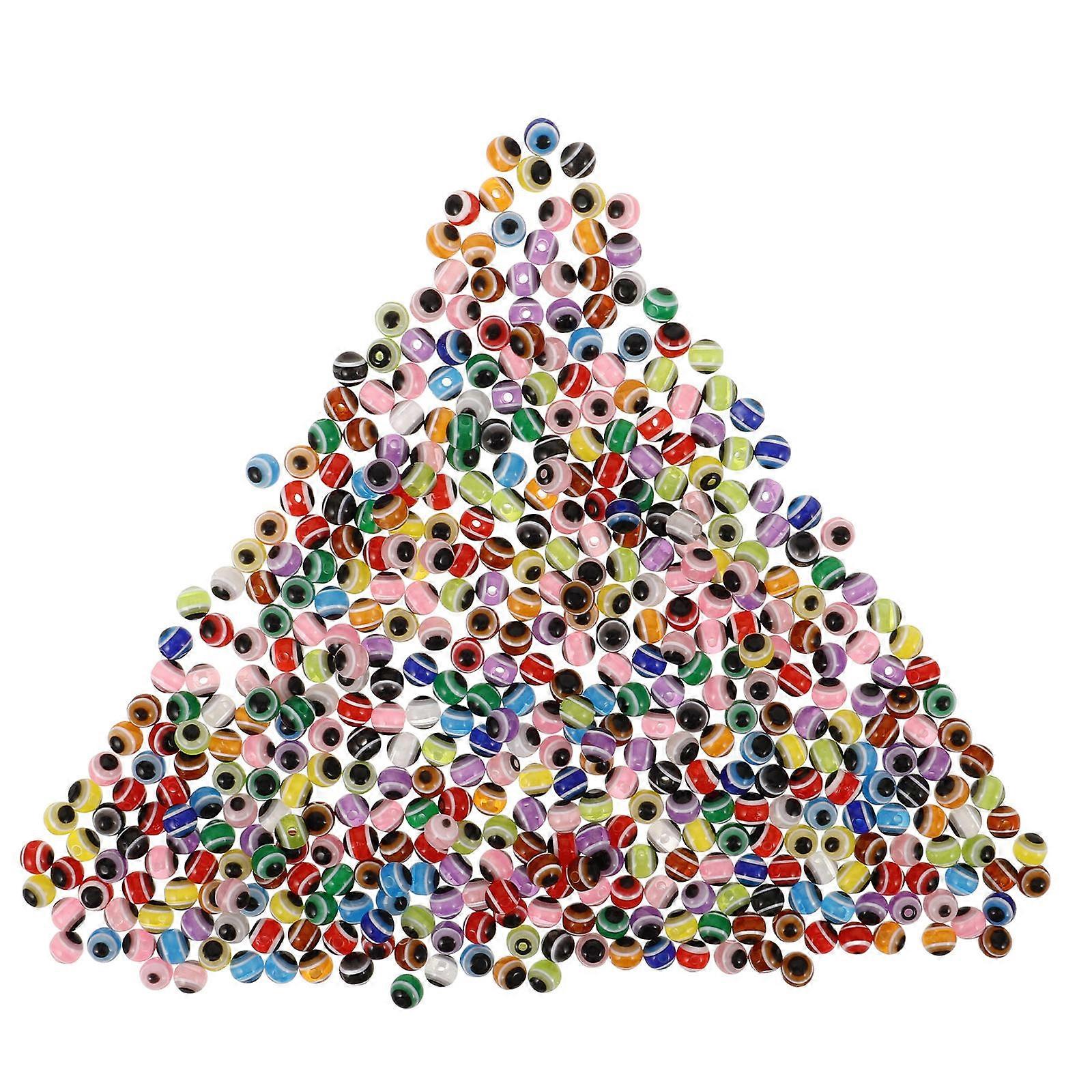 500pcs Multicolor Striped Resin Spacer Beads for Jewelry Making, DIY Bracelets & Necklaces for Craft Projects to Enhance Creativity