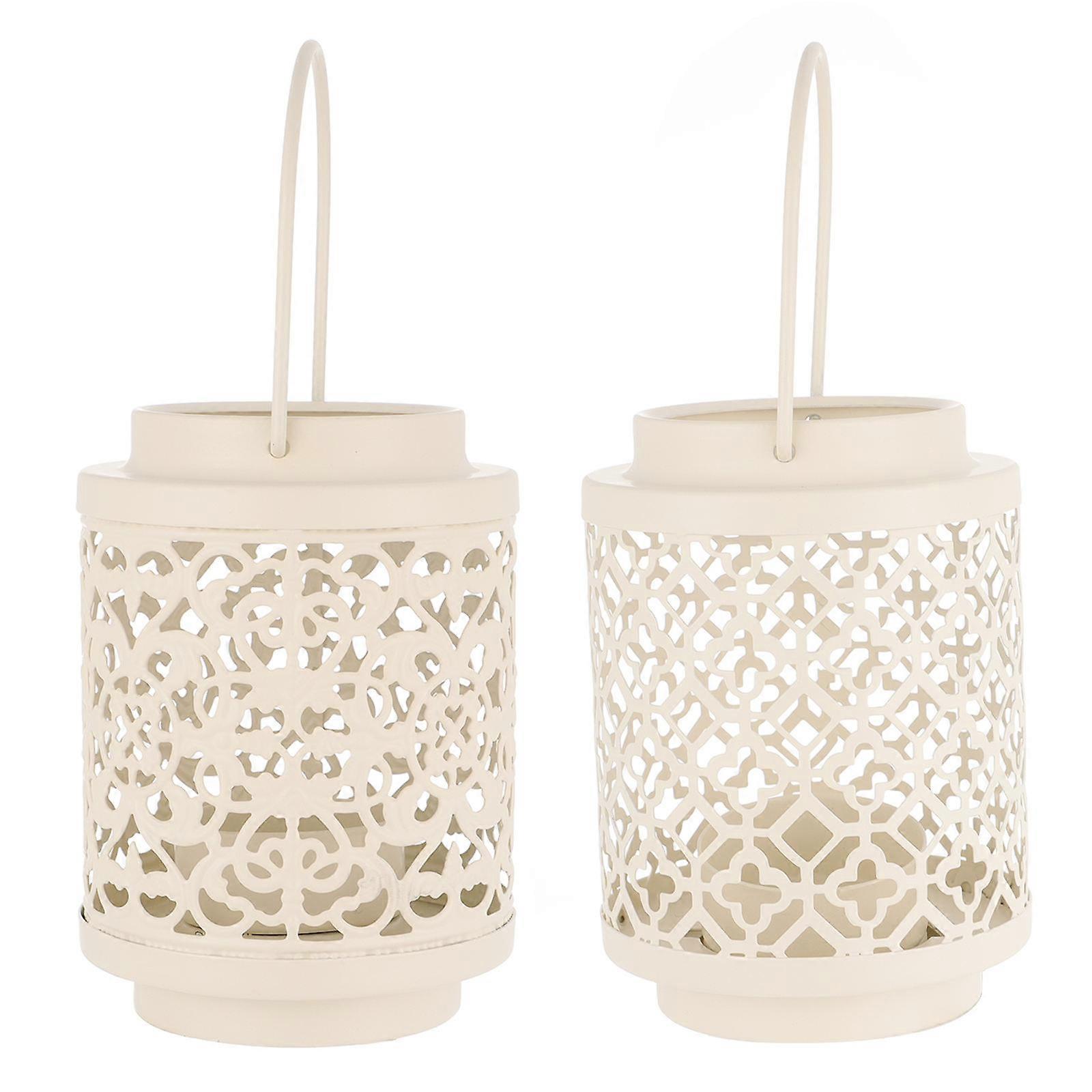 Tealight Holder Iron Candle Stand Cylindrical Shape White Color 8X8X11CM Decorative Candle Placement 2Pcs