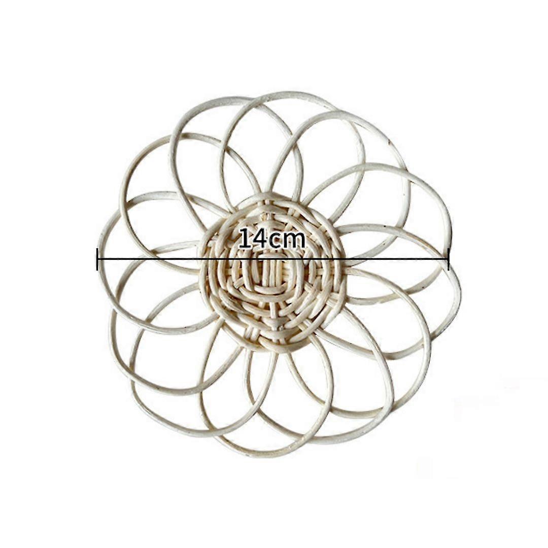 Bohemian Handwoven Rattan Wall Decor - Nature Inspired Round Wall Hangings for Living Room, Airbnb