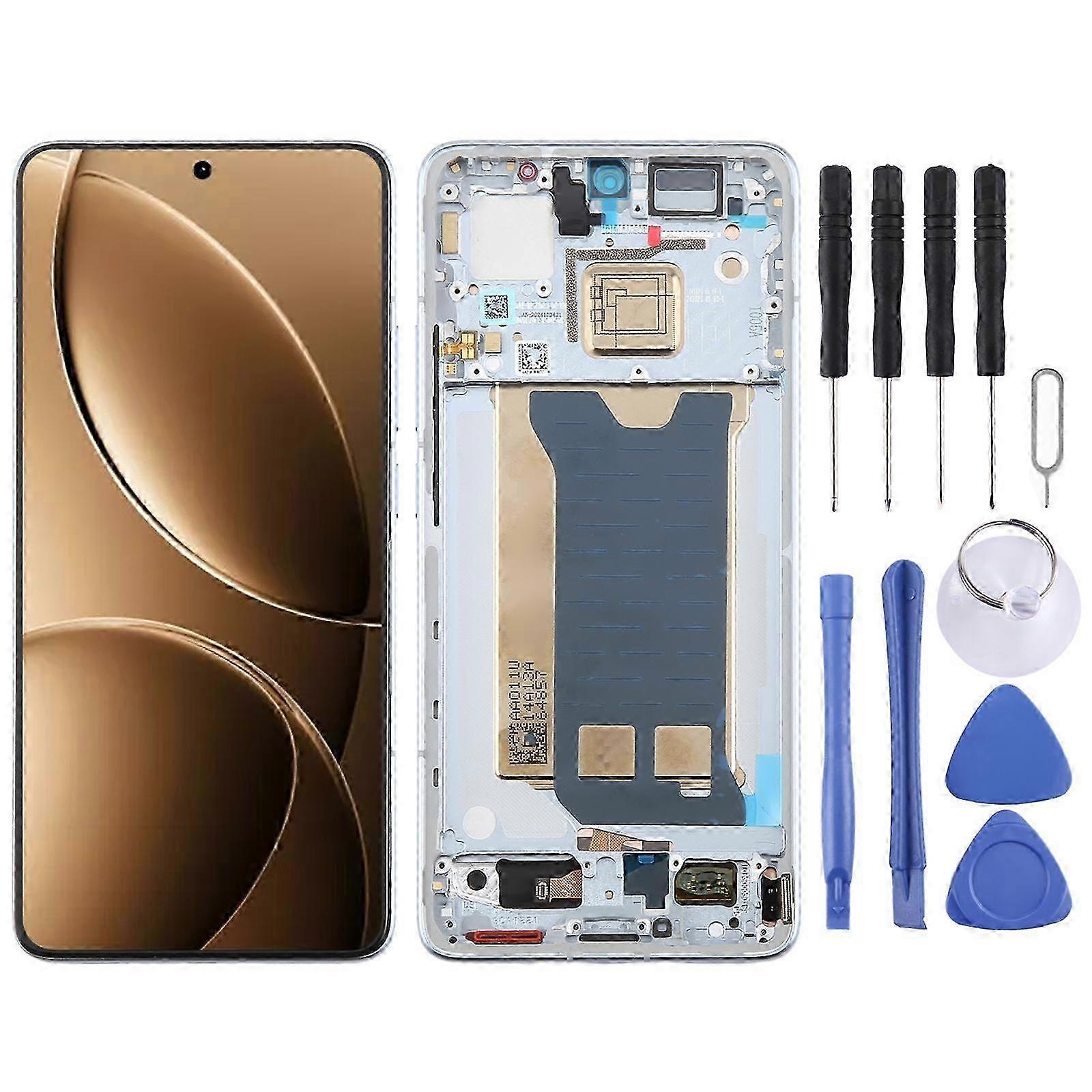 (Blue) For Xiaomi Redmi K80 Amoled Compatible Lcd Screen Digitizer Full Assembly With Frame