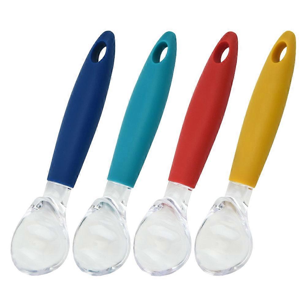 Ice Cream Scoopers for Shop Use Red 4Pcs Cutting Hard Ice Cream Plastic Material