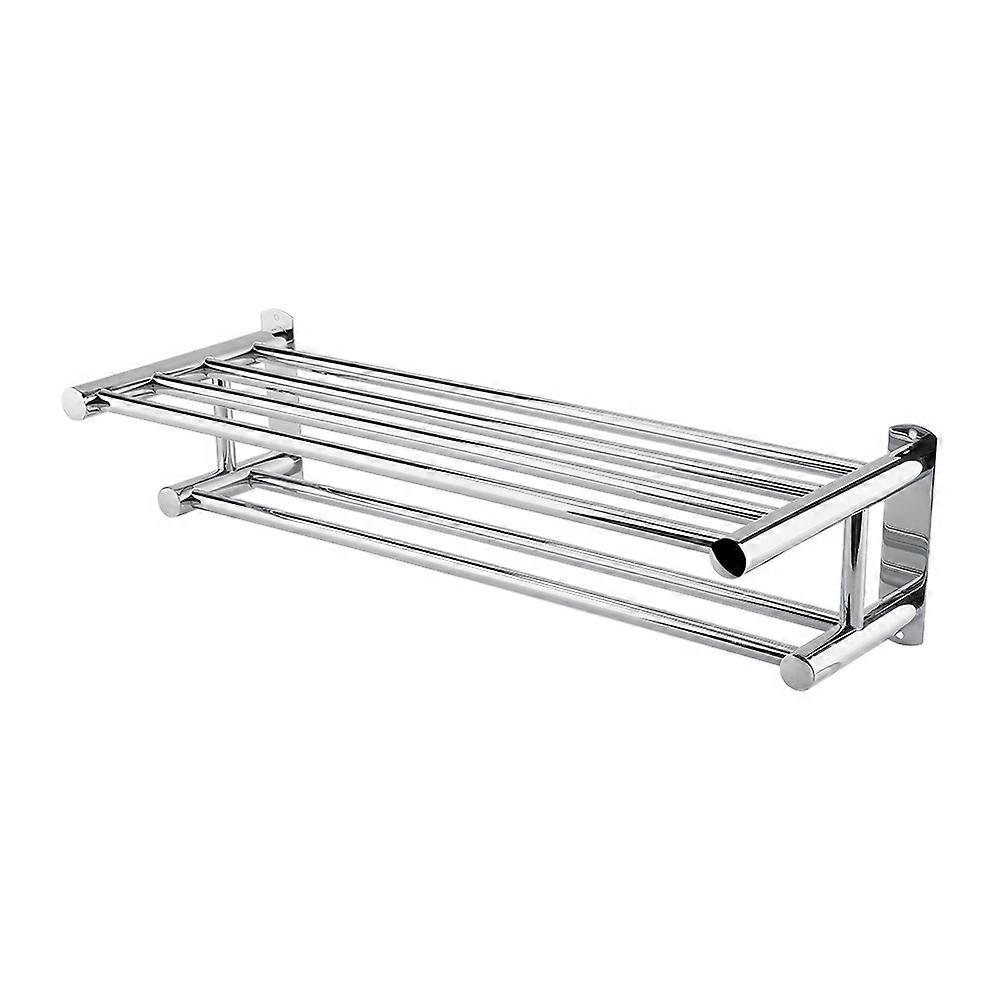 Double layer chrome wall mounted towel rack for bathroom