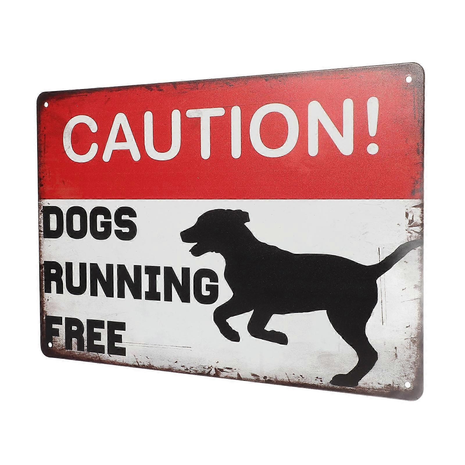Warning Signs For Property Vintage Dog Metal Sign For Yard Rectangular Shape Home Security 1Pcs
