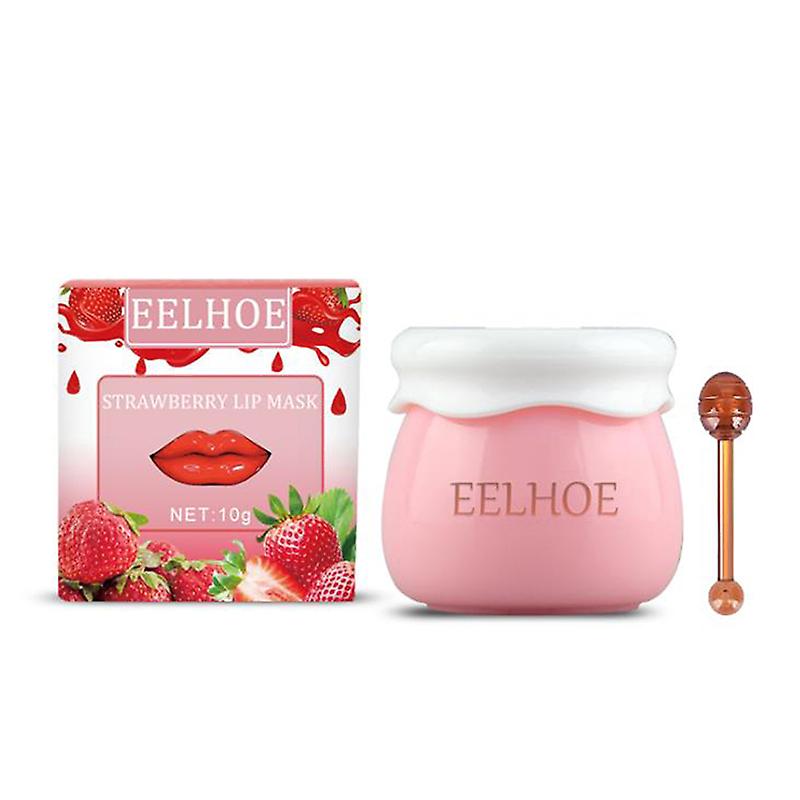 Strawberry Honey Lip Mask With Lip Brush Moistened Lip Balm Nourishing Care Tool