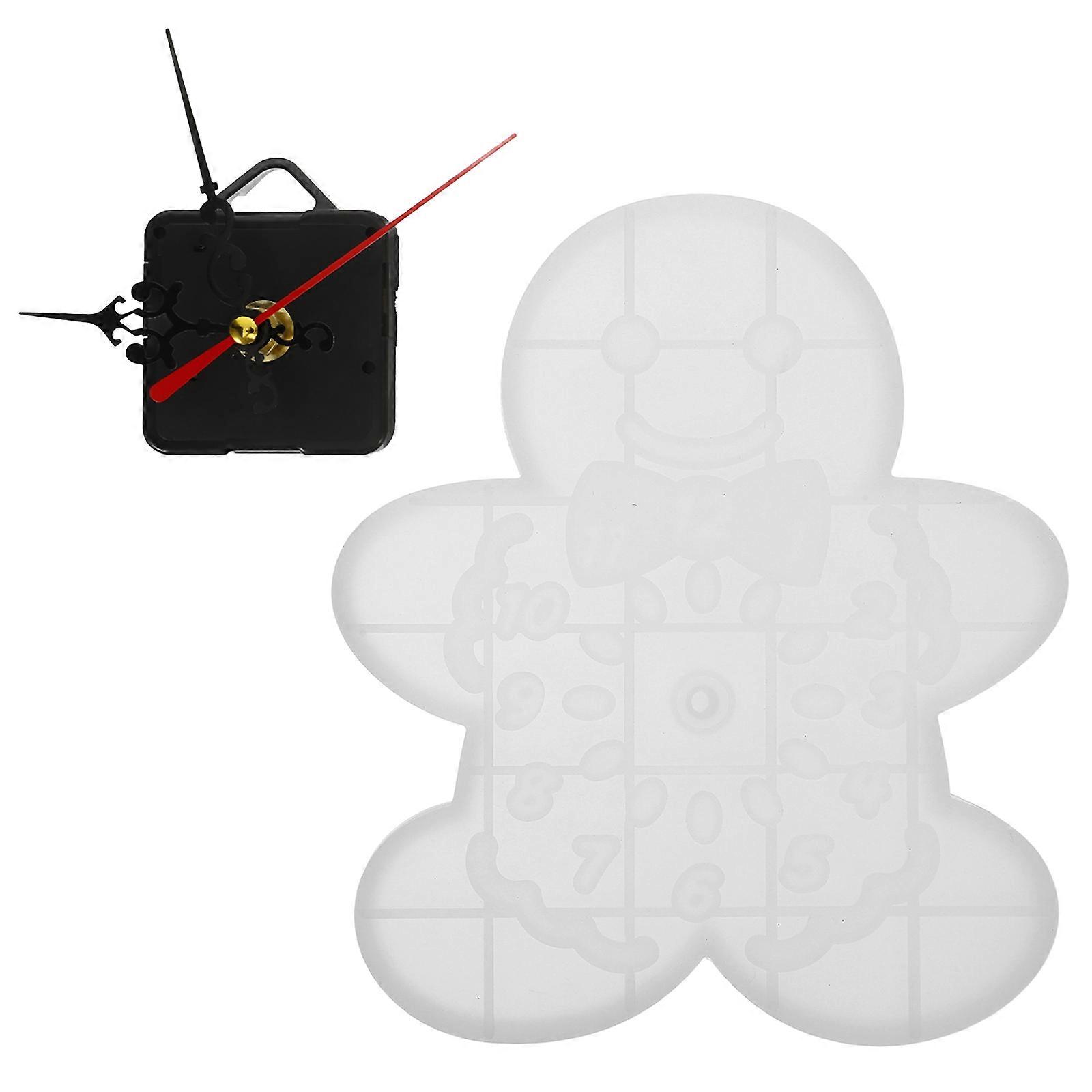 Molds For Crafts Gingerbread Man Clock Making Mold with Movement Custom Christmas 19.60X17.30X1.20cm Creative Design 1 Set