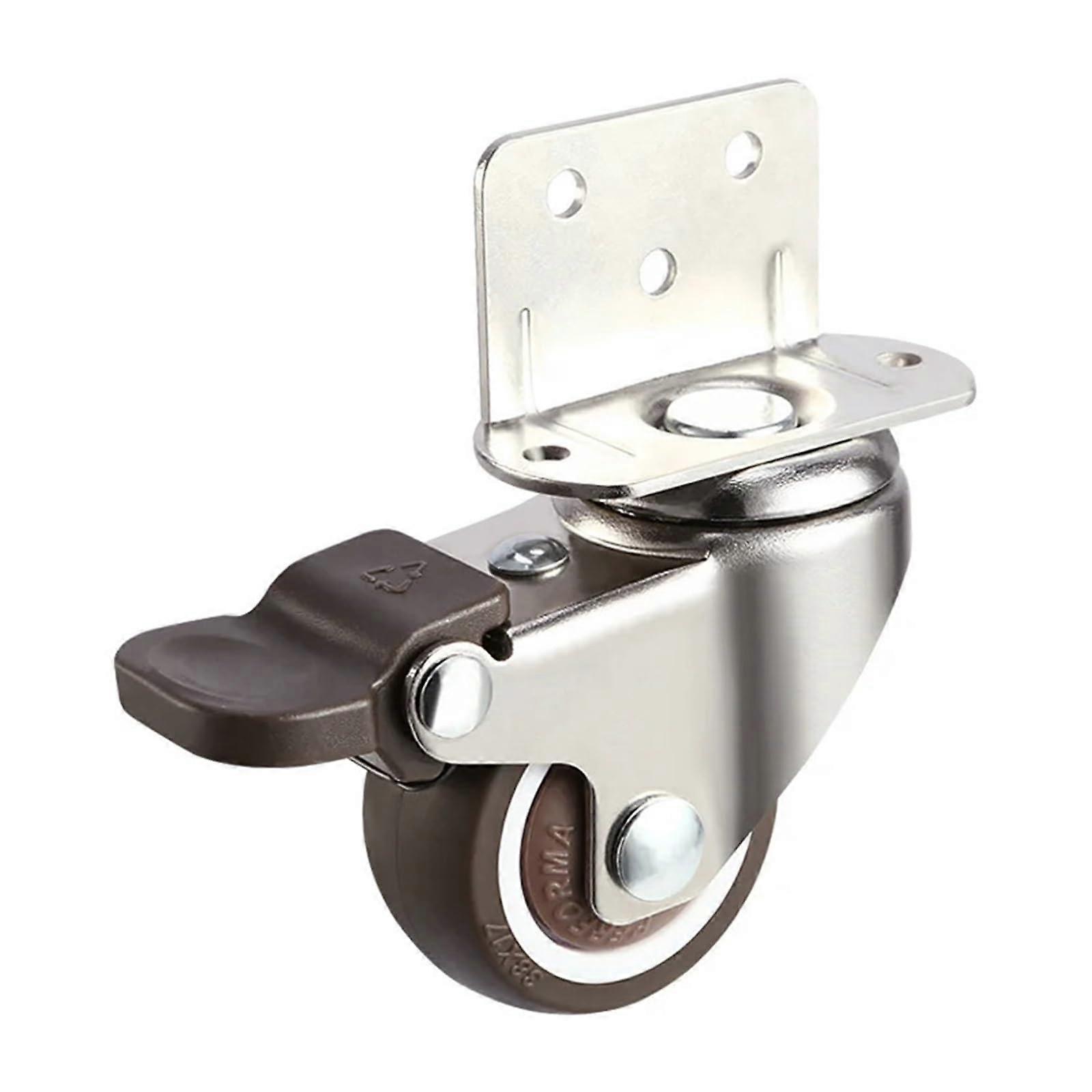 1.25 inch soft rubber swivel castor with brake