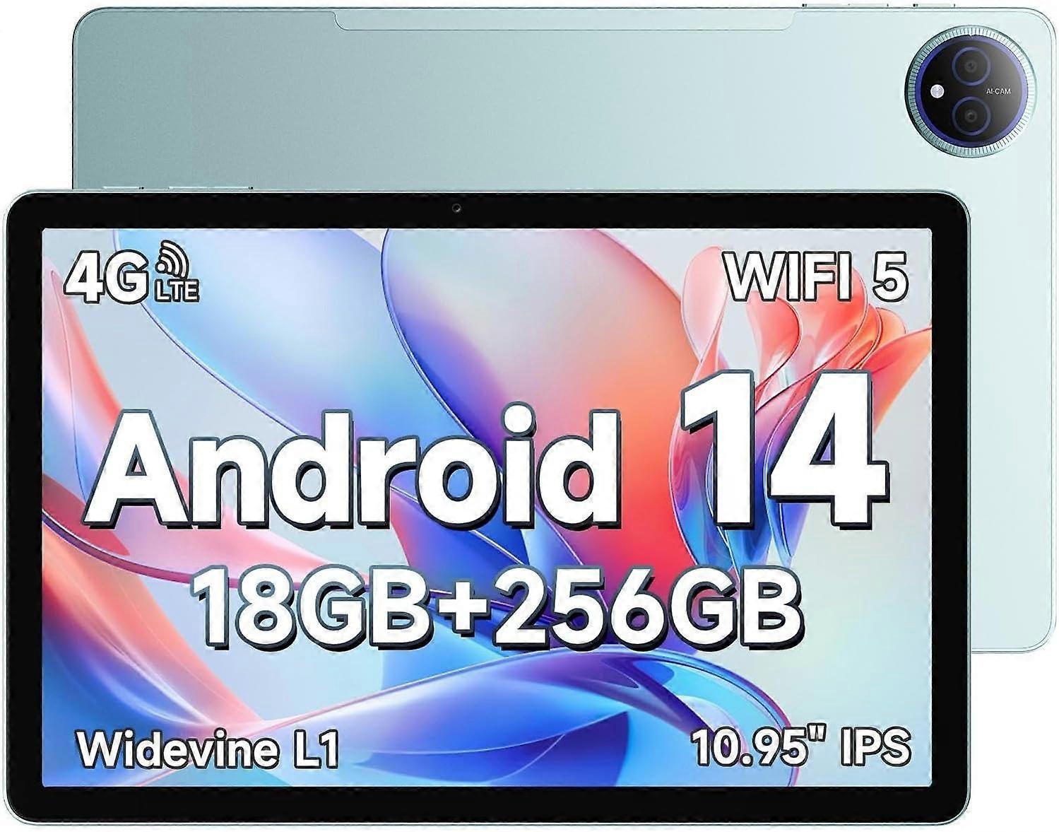FOSSiBOT Tab 12 Android 14 Tablet, SIM Free, 10.95 inch, 6GB+256GB Green 