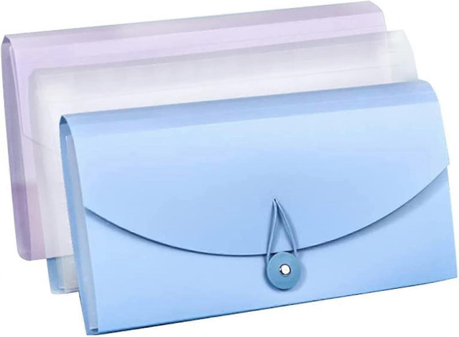 3PCS (26.3 * 14cm) Mini Document File, 13 Pockets Small Accordion File Folder