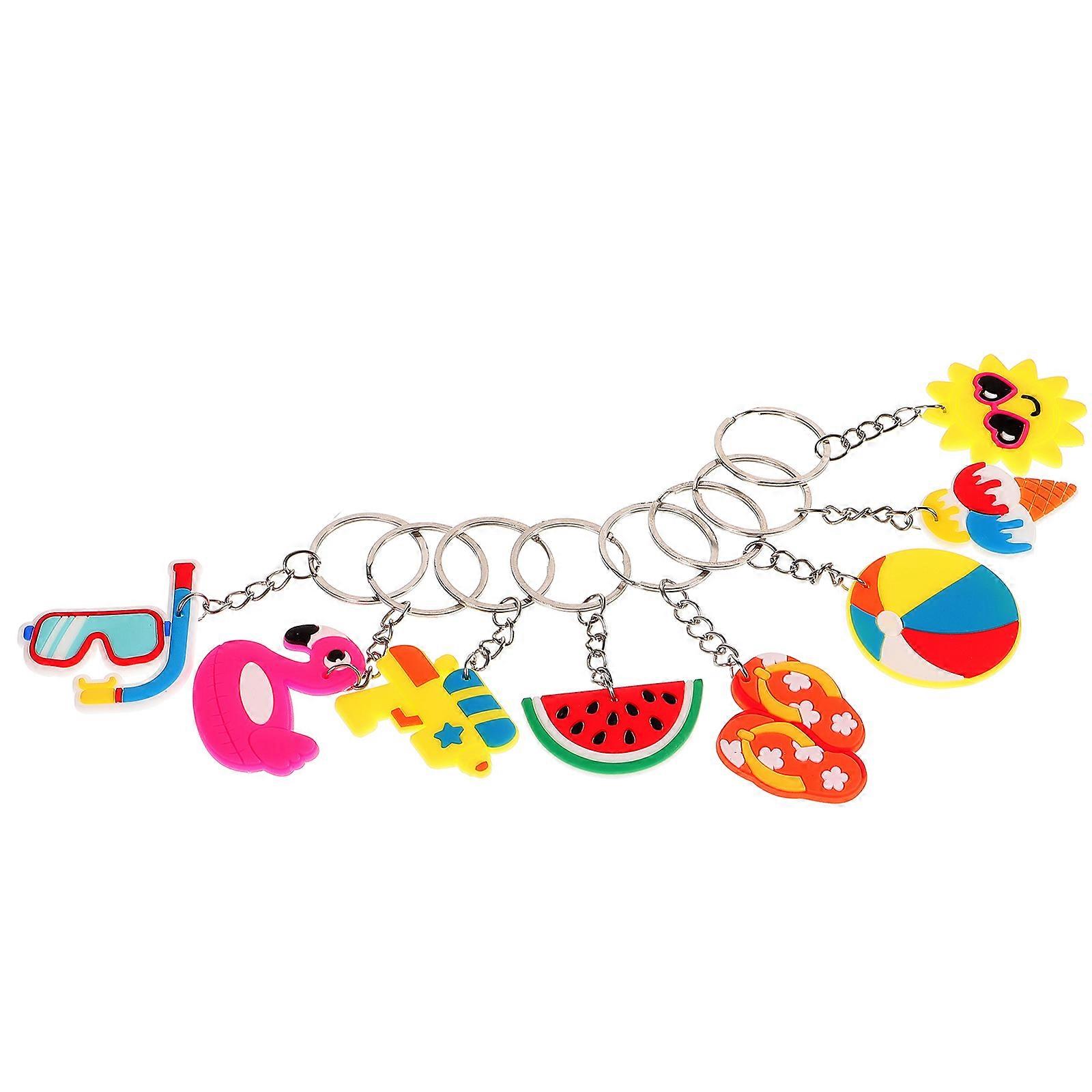 Hanging Keychain Creative Palm Keychain For Kids Party Round Shape Metal Material Decorative 10Pcs