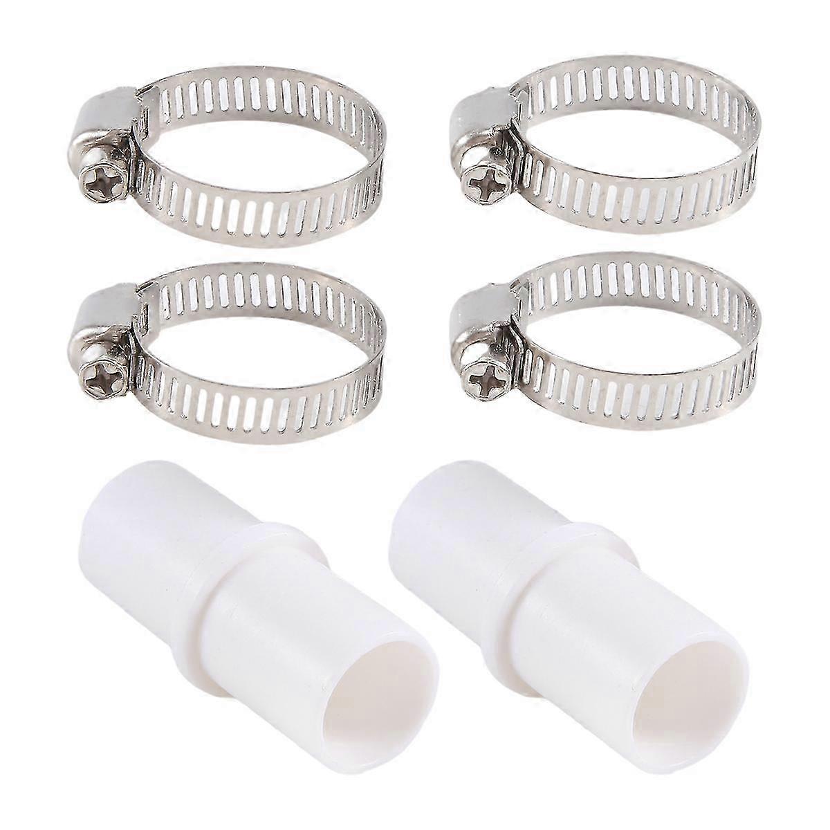 2 Pieces Washing Machine Drain Hose Connectors Washer Extension Adapter with 4 Pieces Drain Hose Cla Edition 0627