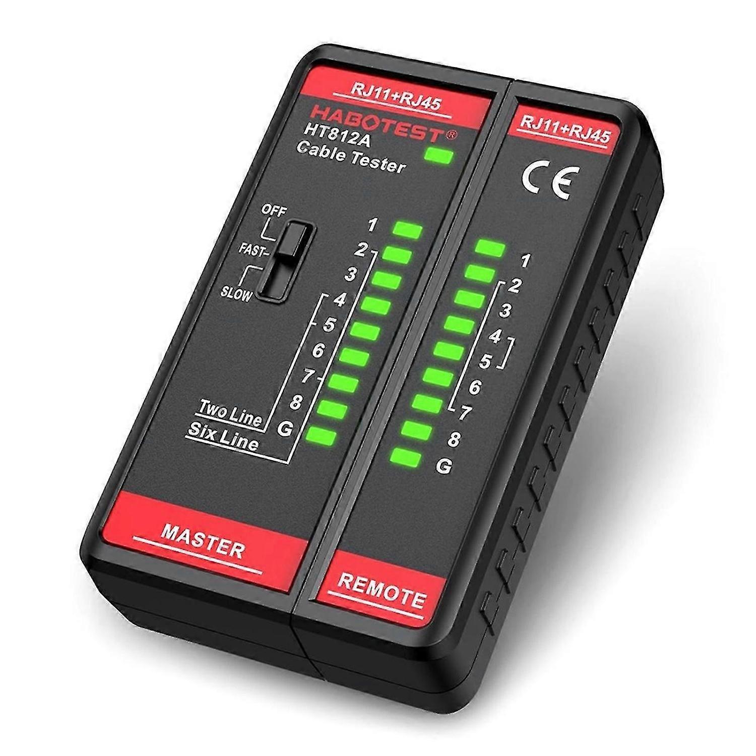 HABOTEST HT812A Network Cable Tester ,Cable Telephone Line Continuity Test for CAT5/CAT5E/CAT6/CAT6A