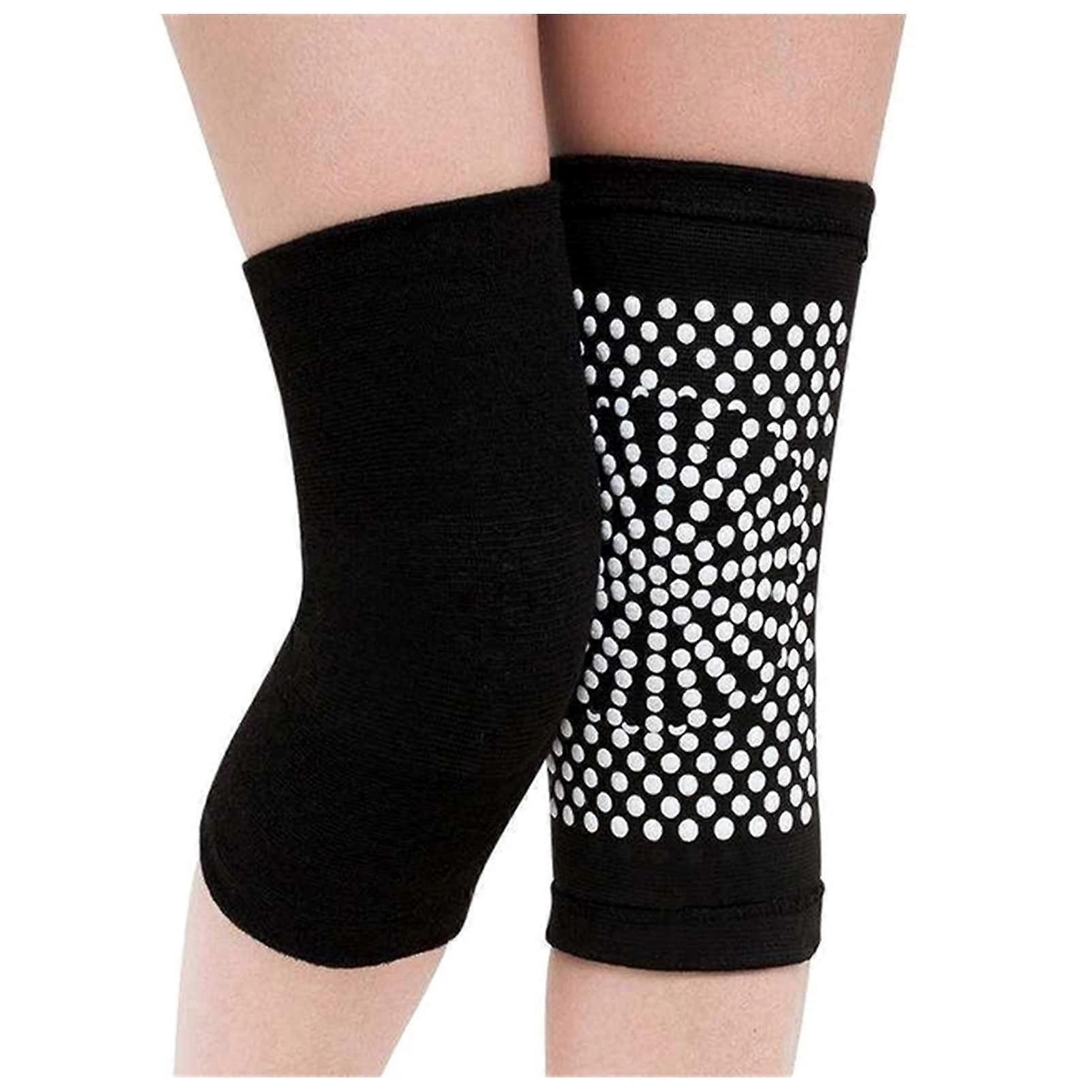 Knee Pads 2 Pieces SelfHeating Support for Arthritis Joint Pain Relief (Black)