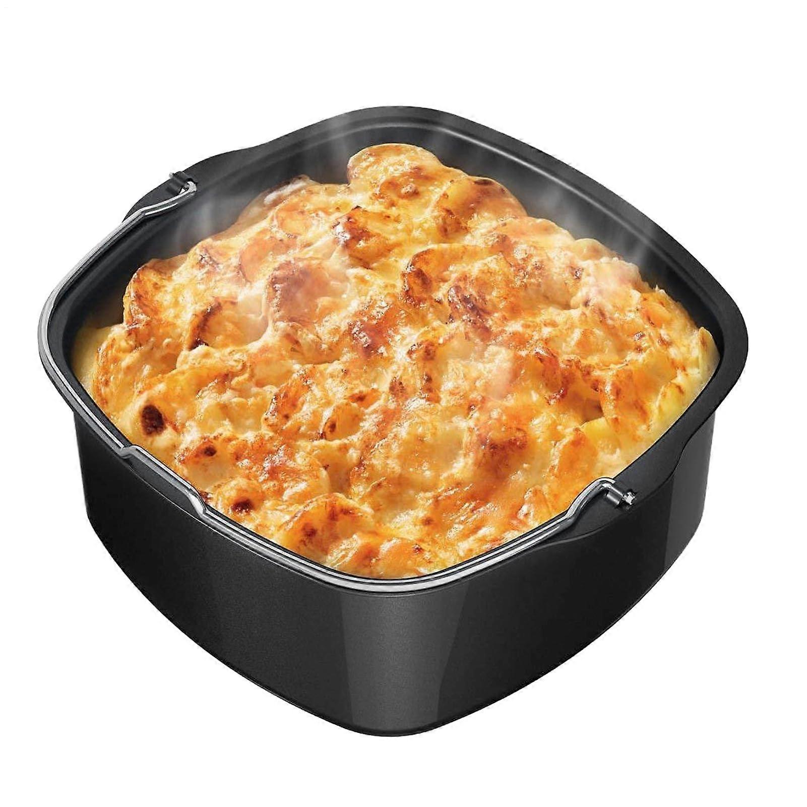 Square Cake Tin - 7 & 8 Inch Non-Stick Aluminium Steel Casserole Dish for Baking Cakes and Hot Air Fryers