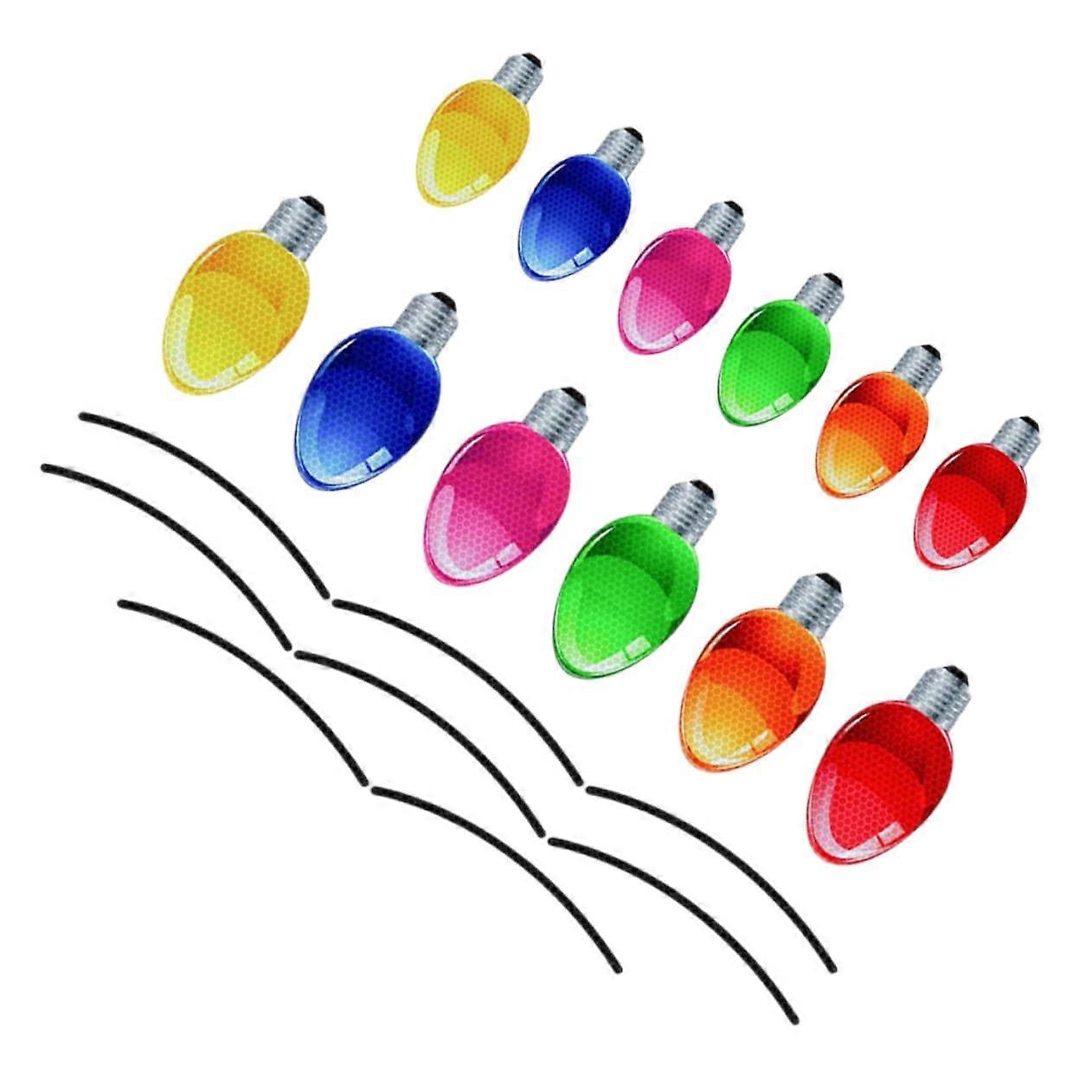 1 set Christmas Magnetic Stickers for Reflective Lights with Large and Small Bulbs for Festive Decorations