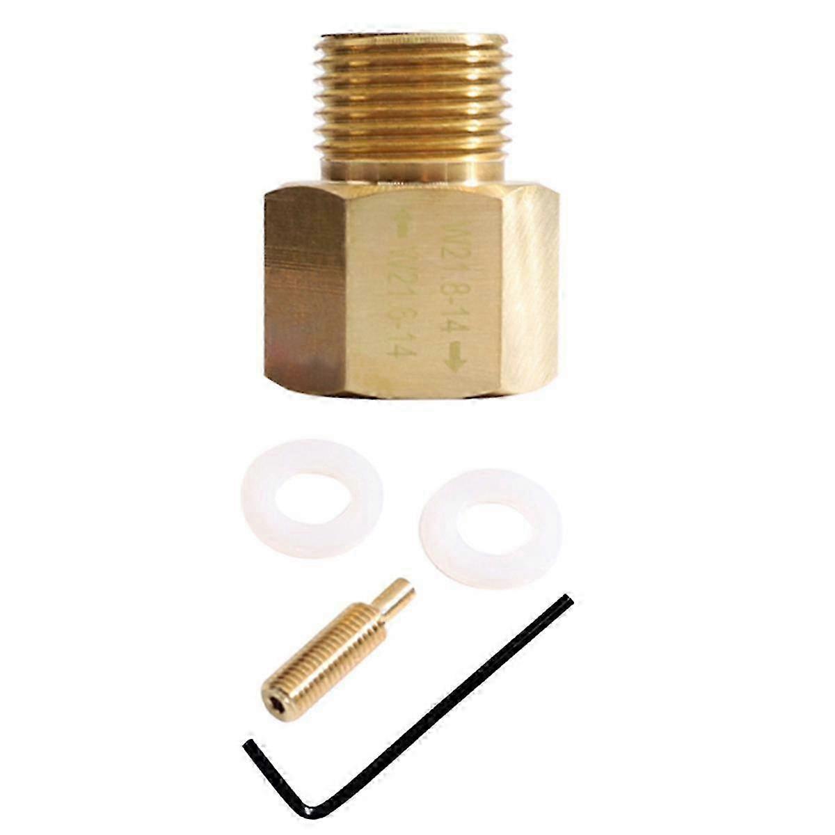 CO2 Cylinder Tank W21.8-14 to W21.8-14 Adapter Converter with RPV Valve for Fish Aquarium