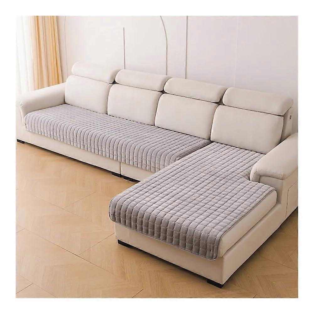 Sofa Cushion Non-Slip Thickened Living Room Backrest Cover Modern Plush 90x120cm Light Grey 1 Piece