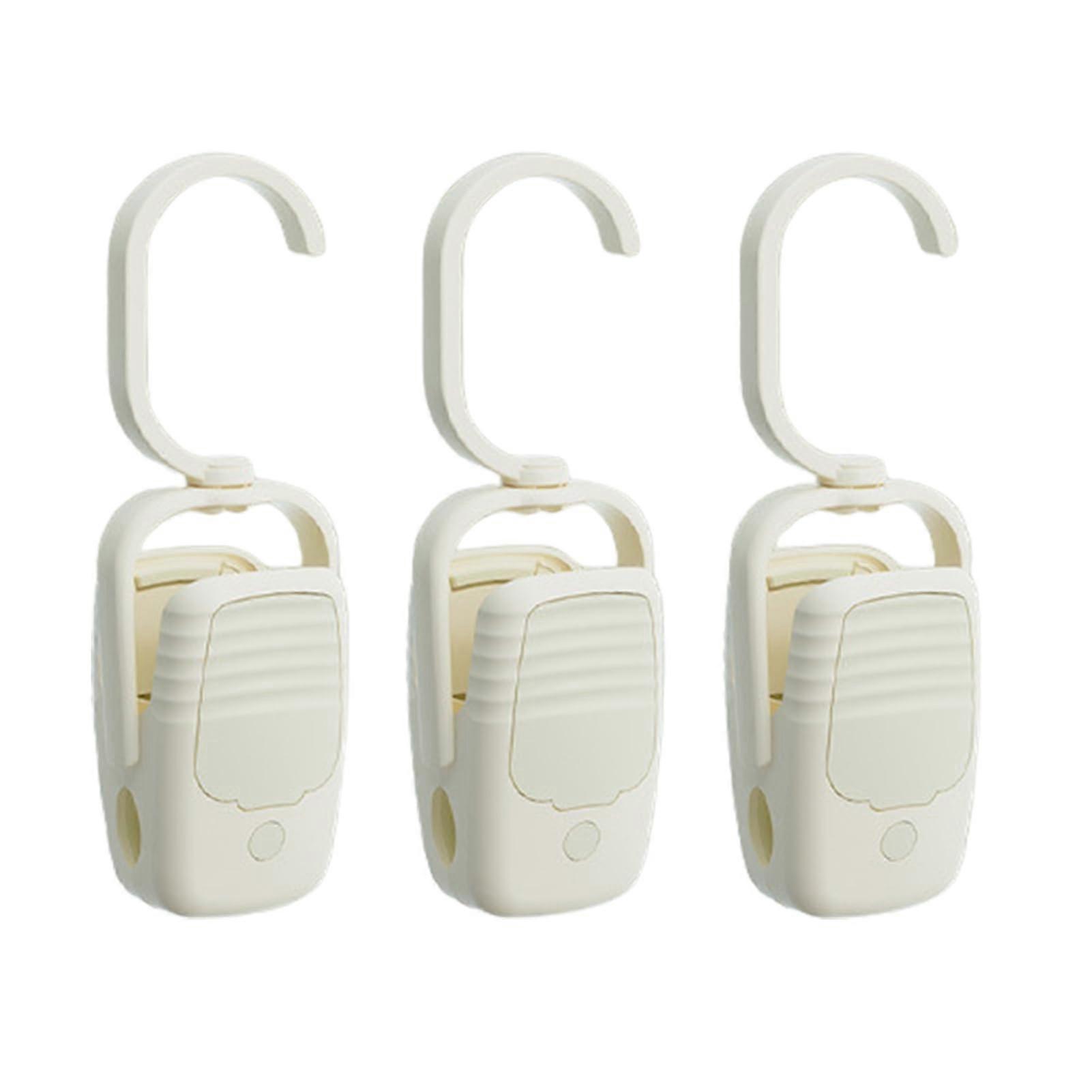 Bedroom Storage Shelf Clip - Multifunctional Hook Set of 3, Rustproof Waterproof Plastic Clips, Non-Slip Wide Hanger in Cream Color