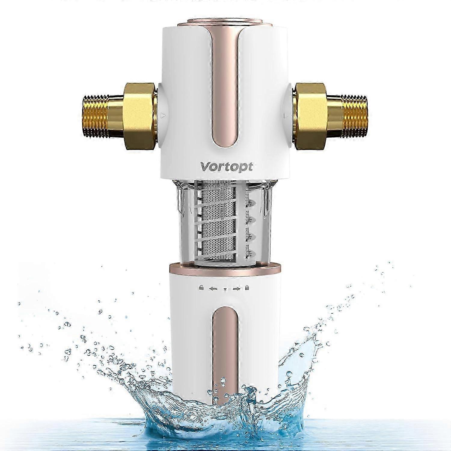 Spin Down Sediment Filter, Automatic Backwash System, Whole House Water Filter for Well Water, Sediment Backwash Filter, 40 Micron SZRH A-X