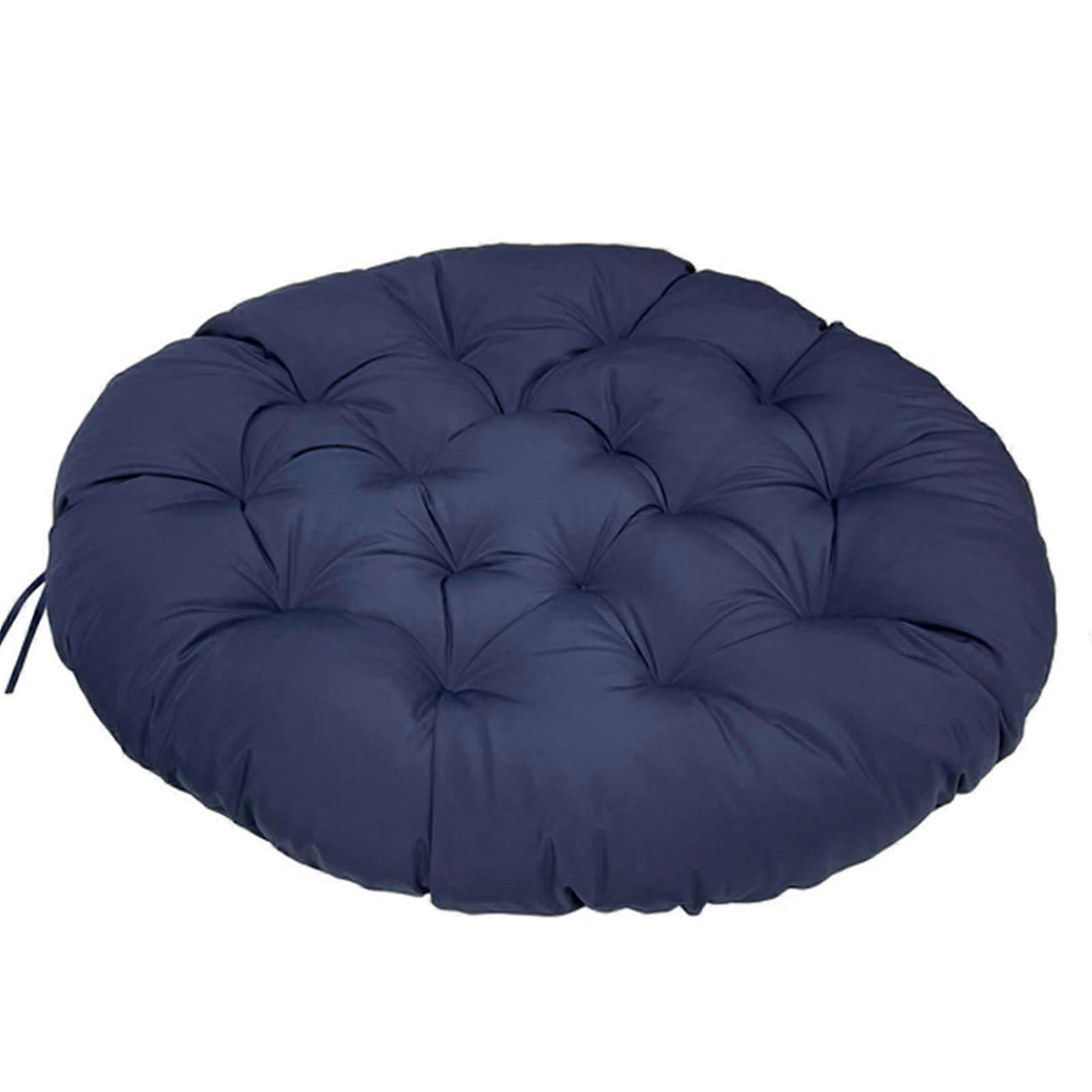 Thick, breathable, removable, round, odorless swing egg cushion for indoor and outdoor use (Size: 90 cm, Color: Dark blue)