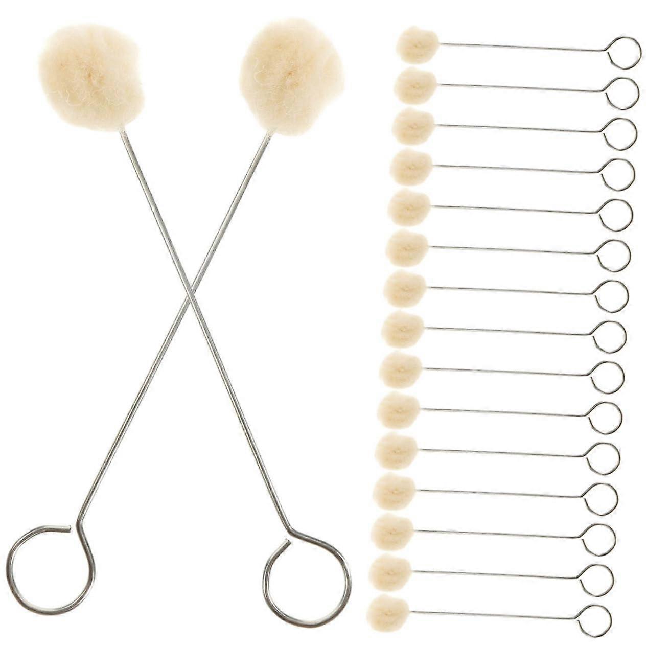 Wool Brush Set of 100 with Metal Handle for Leather Dyeing and Craft Projects, Versatile Cleaning Tools for DIY