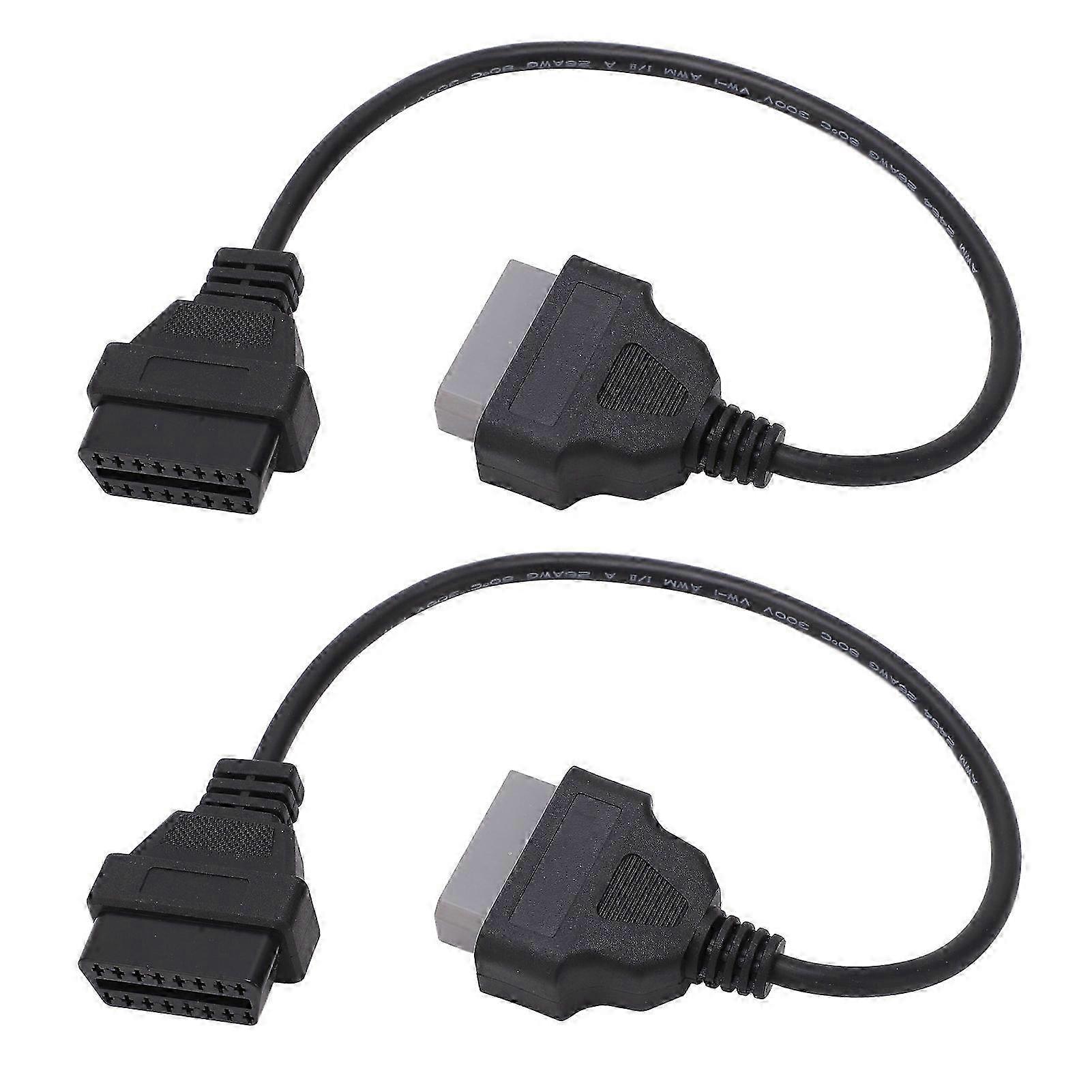 1 Pair 14 Pin to 16 Pin OBD2 Diagnostic Cable, Portable Lightweight Adapter Connector for Vehicles