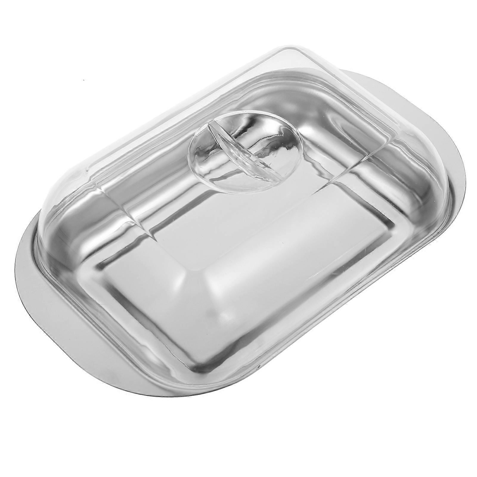 Fruit Plate Butter Dish Silver 7.07X4.32X2.55in Table Decoration 1Pack