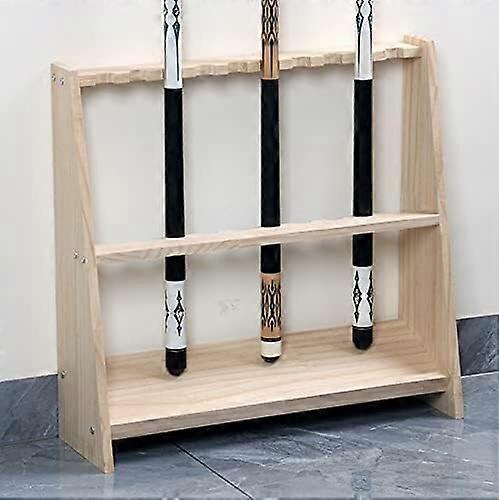 Freestanding Wooden Pool Cue Stand 10 Holes - Floor Rack for Game Rooms and Billiard Clubs, Sturdy and Stylish