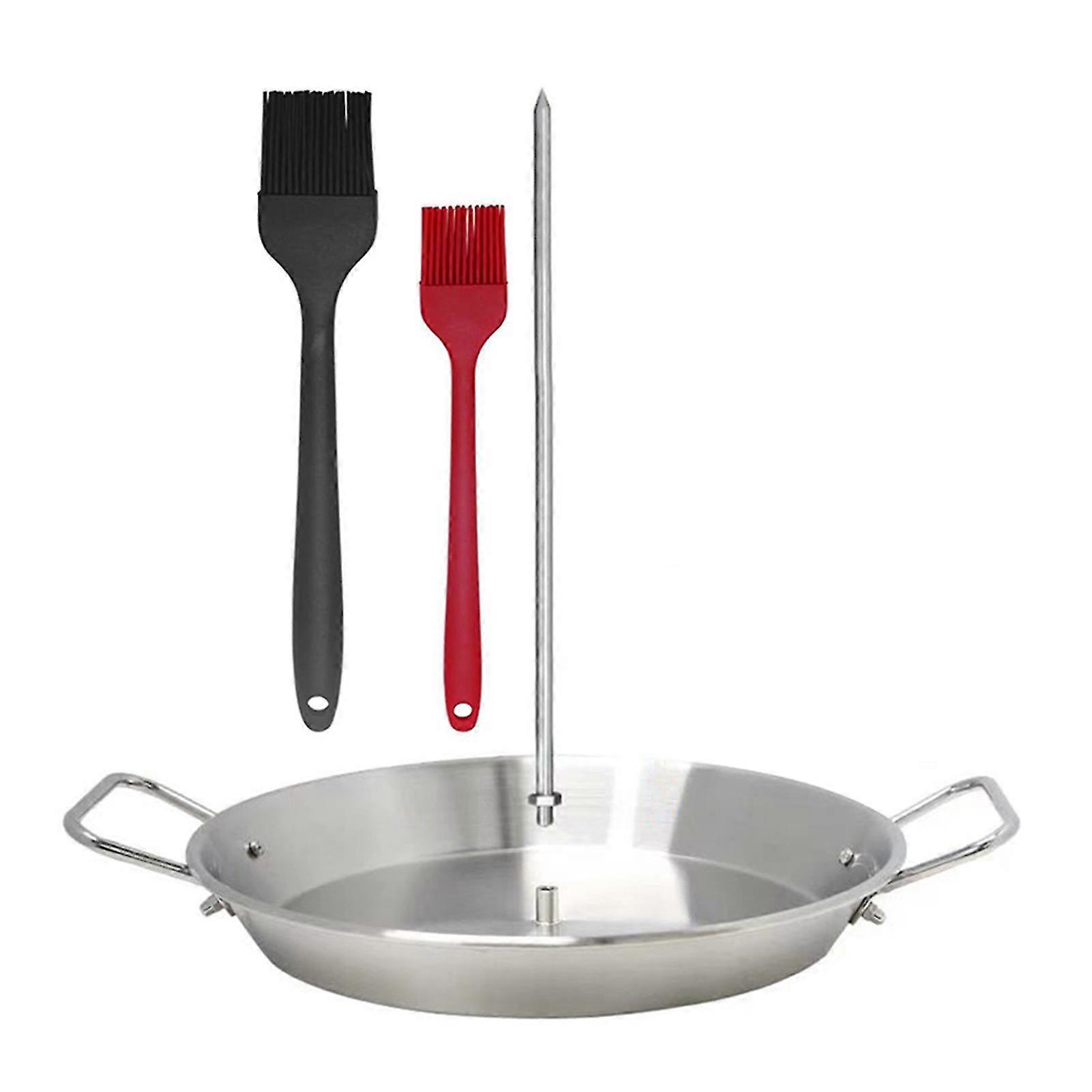 Stainless Steel Screw On Grilling Skewer Pan Reusable Roasting Skewers Tool for Meat Barbecue