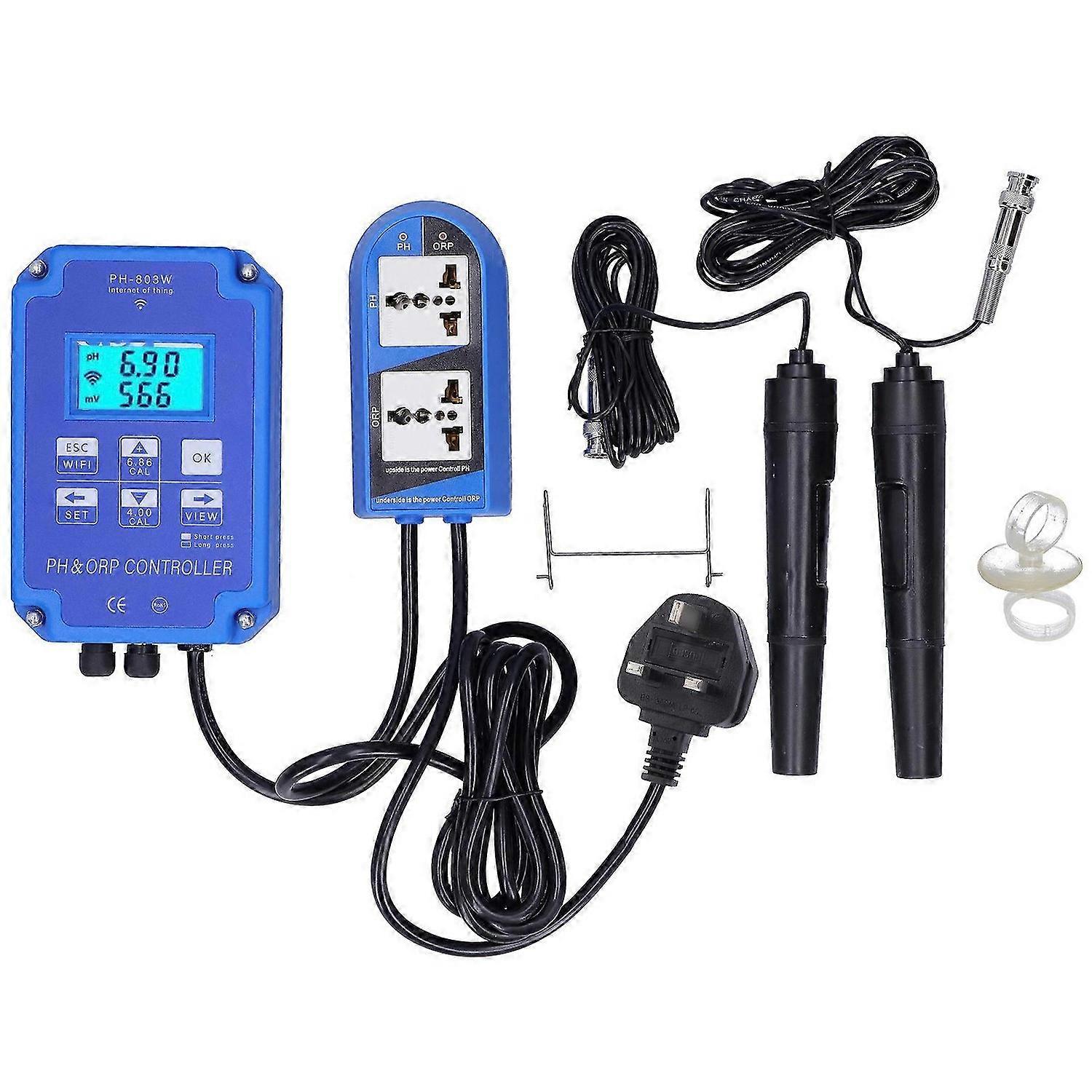 PH803W PH ORP Controller Acidity Alkalinity Controller Water Quality Monitoring ToolUK Plug 250V
