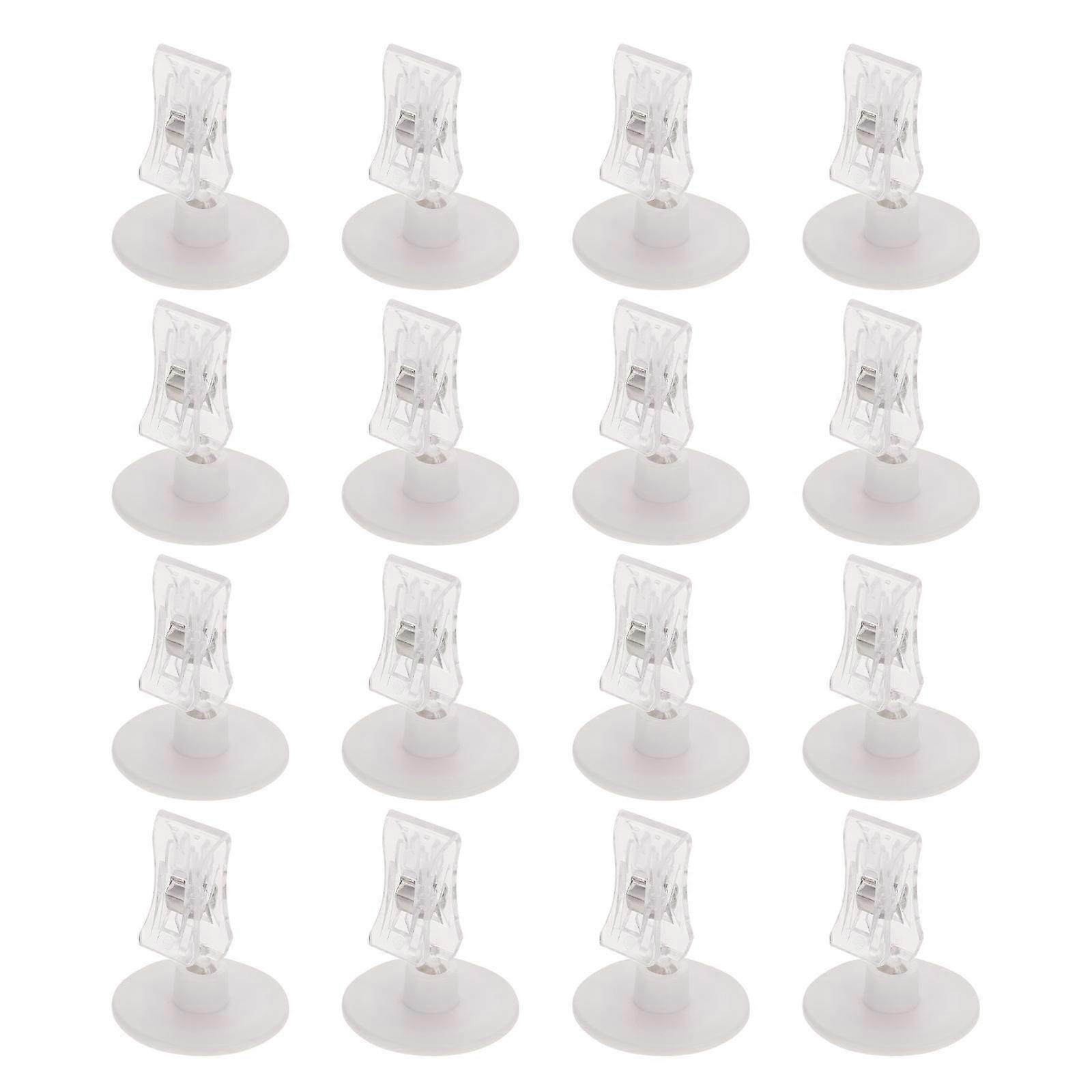 16pcs Rotatable Plastic Display Clips for Business Cards, Menus, Photos – Versatile Adhesive Clips for Retail Stores, Supermarkets, Exhibitions