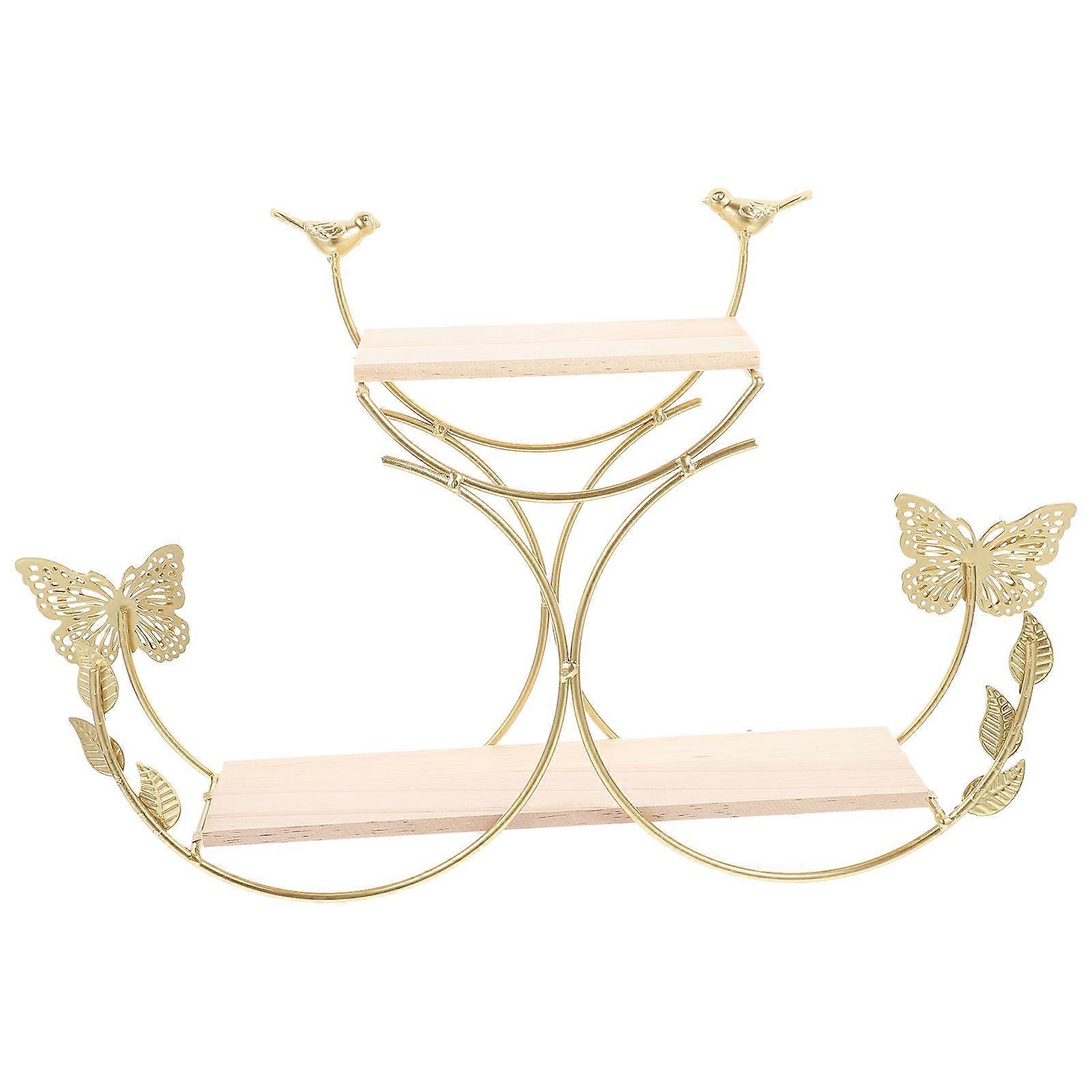 Wall Racks Golden Iron Storage Bracket Decorative Shelf Office 1Pc