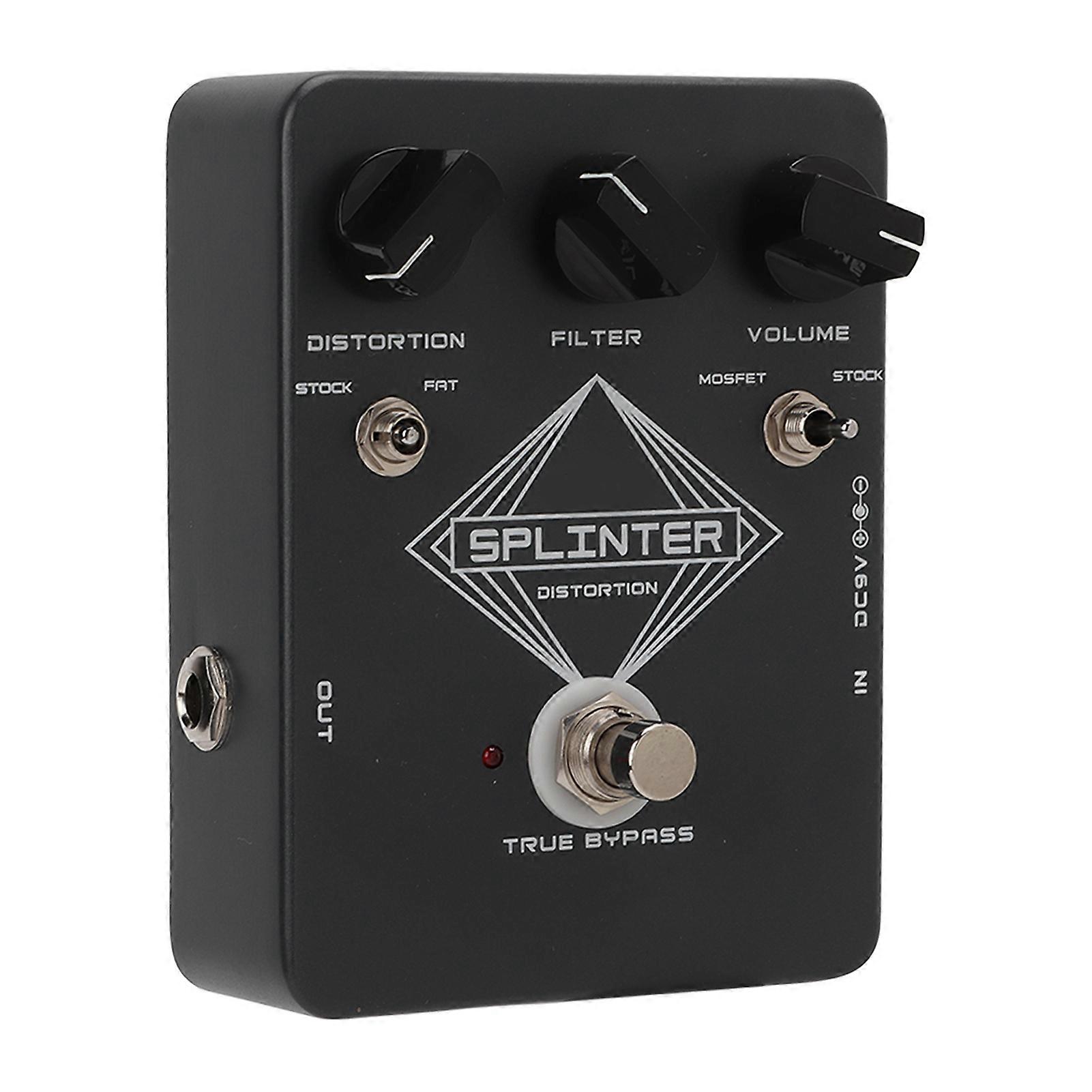 Distortion Effect Filter Volume 3 Adjustment Knobs Electric Guitar Pedal with True Bypass 20mA