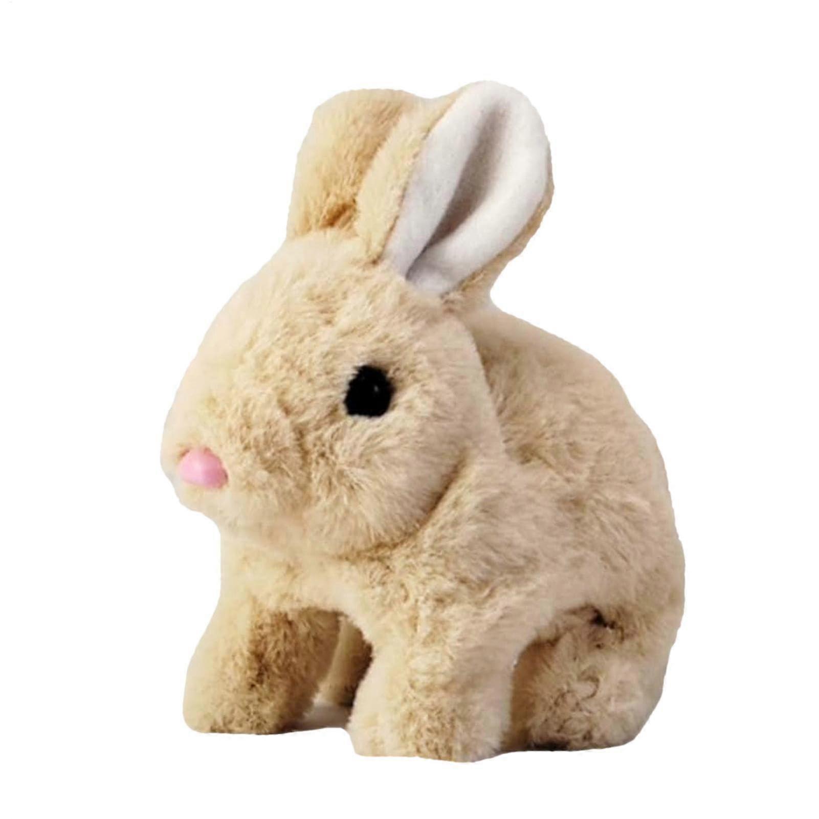 Interactive Easter Bunny Toy, Realistic Plush Bunny That Hops, Twitches, Shakes Ears, Electronic Toy for Kids, Yellow