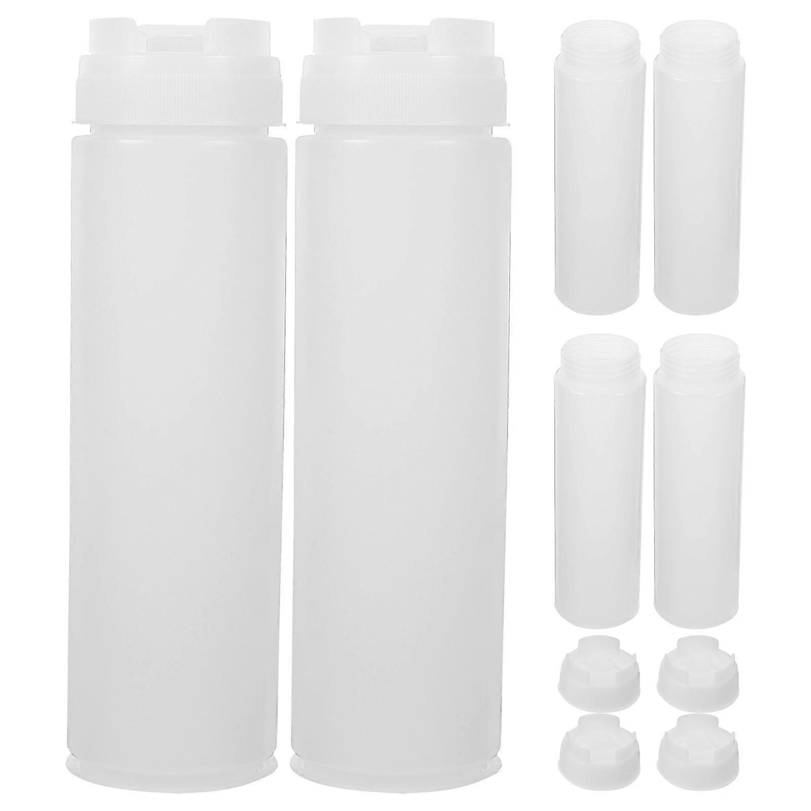 Condiment Squeeze Bottles for Sauces Seasoning Squeeze Bottles Airtight Seal 22X5.5CM 6Pcs