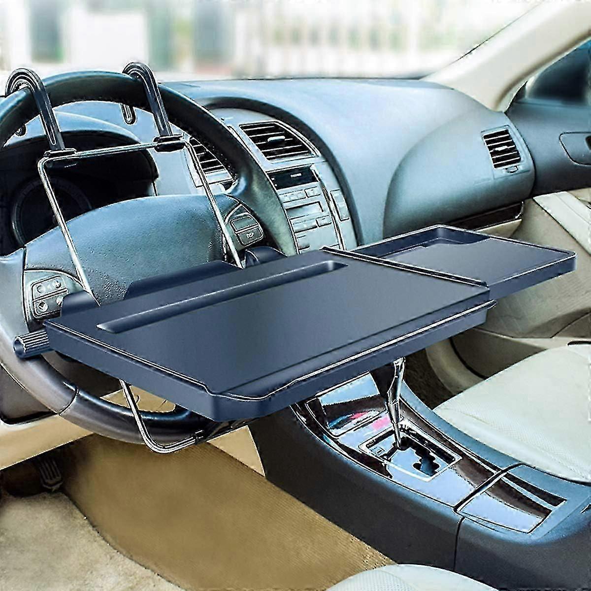 2 in 1 Auto Lenkrad Tablett / Rücksitz Kopfstütze Tablett zum Essen Essen und Tippen Laptop Auto Schreibtisch