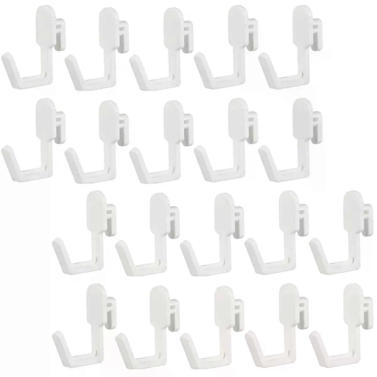 24Pcs Pegboard Hooks J Shape Pegboard Hook Peg Board Tool Organizer Accessories WhiteAB13