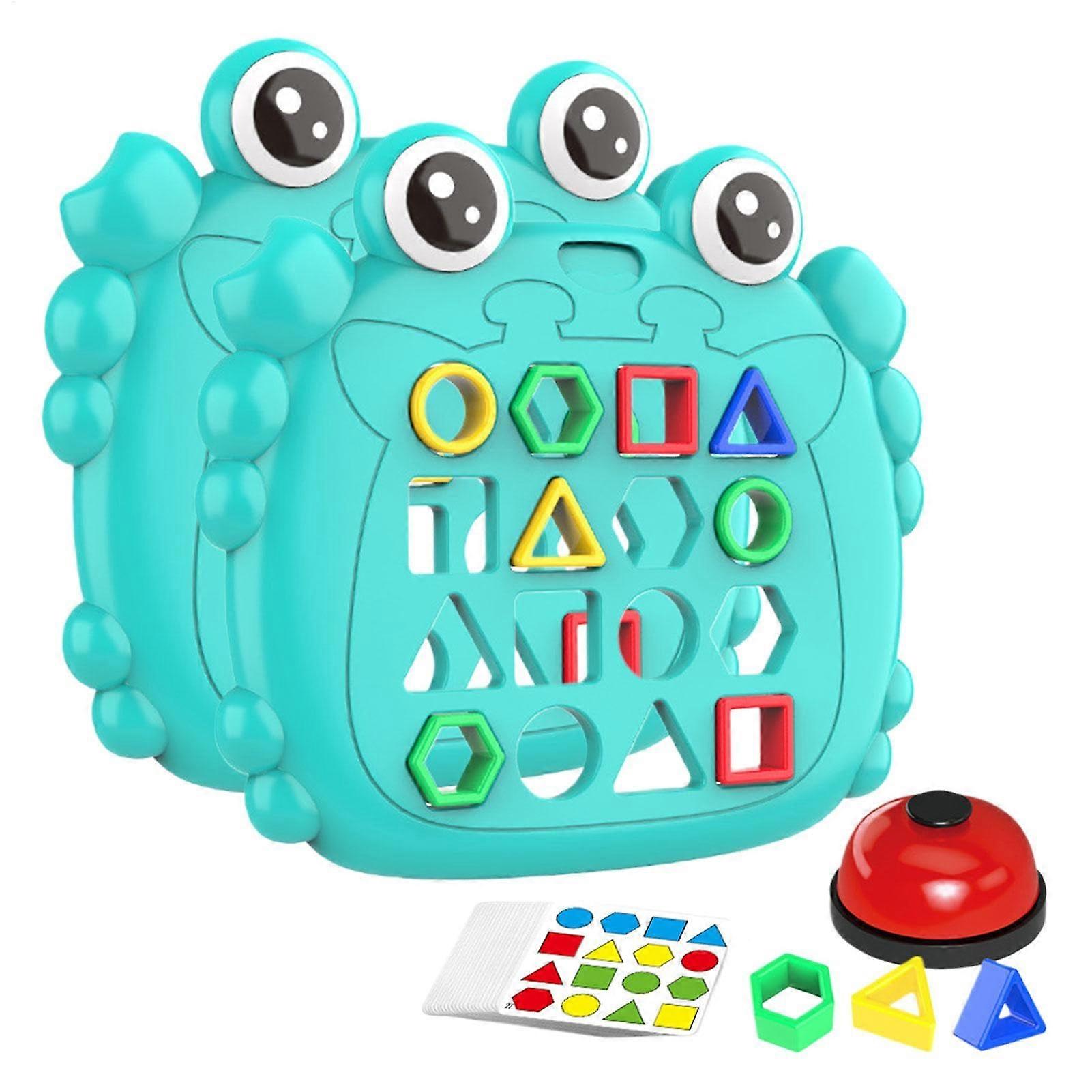 Shape Matching Game Crab Themed Preschool Learning Toy Tabletop Color Matching With Bell Cartoon Crab Activity