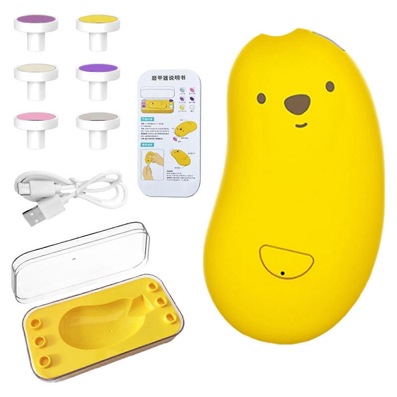 Fingernail Cutter Nail File for Toddlers, 6 Grinding Heads, 3 Speed Modes with Light, 2 in 1 Practical File Set