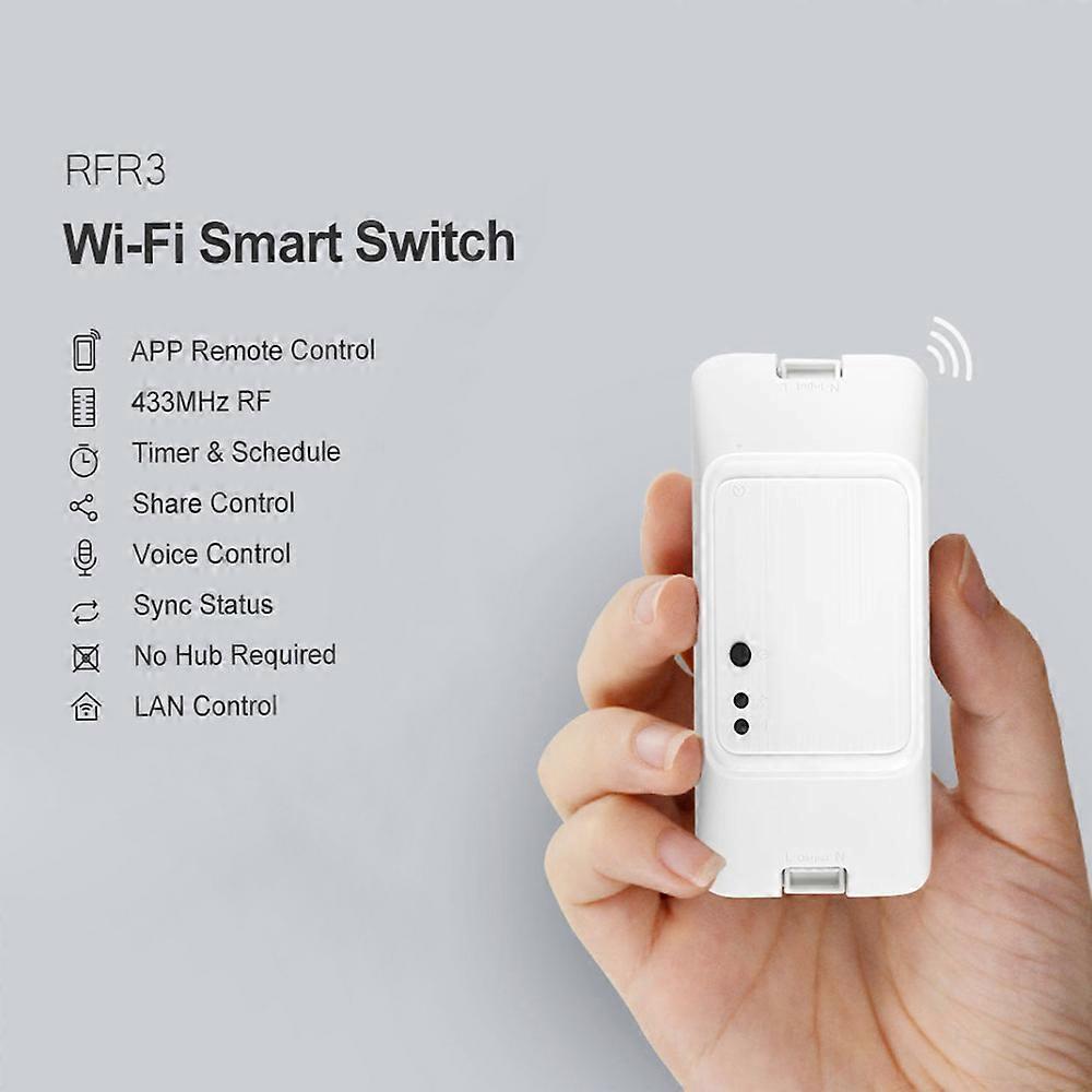SONOFF RFR3 WIFI DIY Smart Switch 433MHz RF Timer Light Controller APP Wireless Remote Control Module Work with Alexa Home Automation Kits