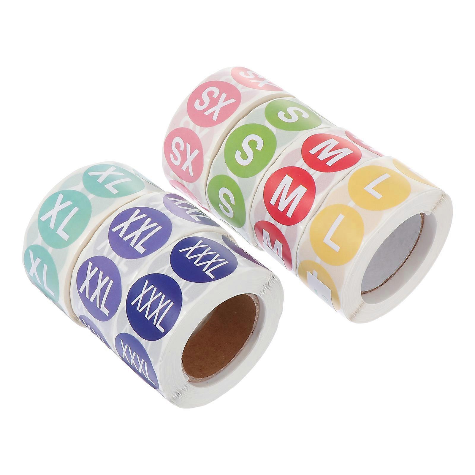 7 Rolls Assorted Color Clothes Size Stickers Practical Apparel Labels for Clothing Sizes