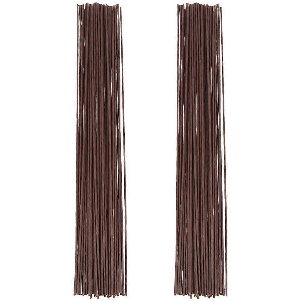 Florist Wire Artificial Stem Diy Handmade Decorative Floral Crafts Coffee Kraft Paper 40X0.2X0.2Cm 100Pcs