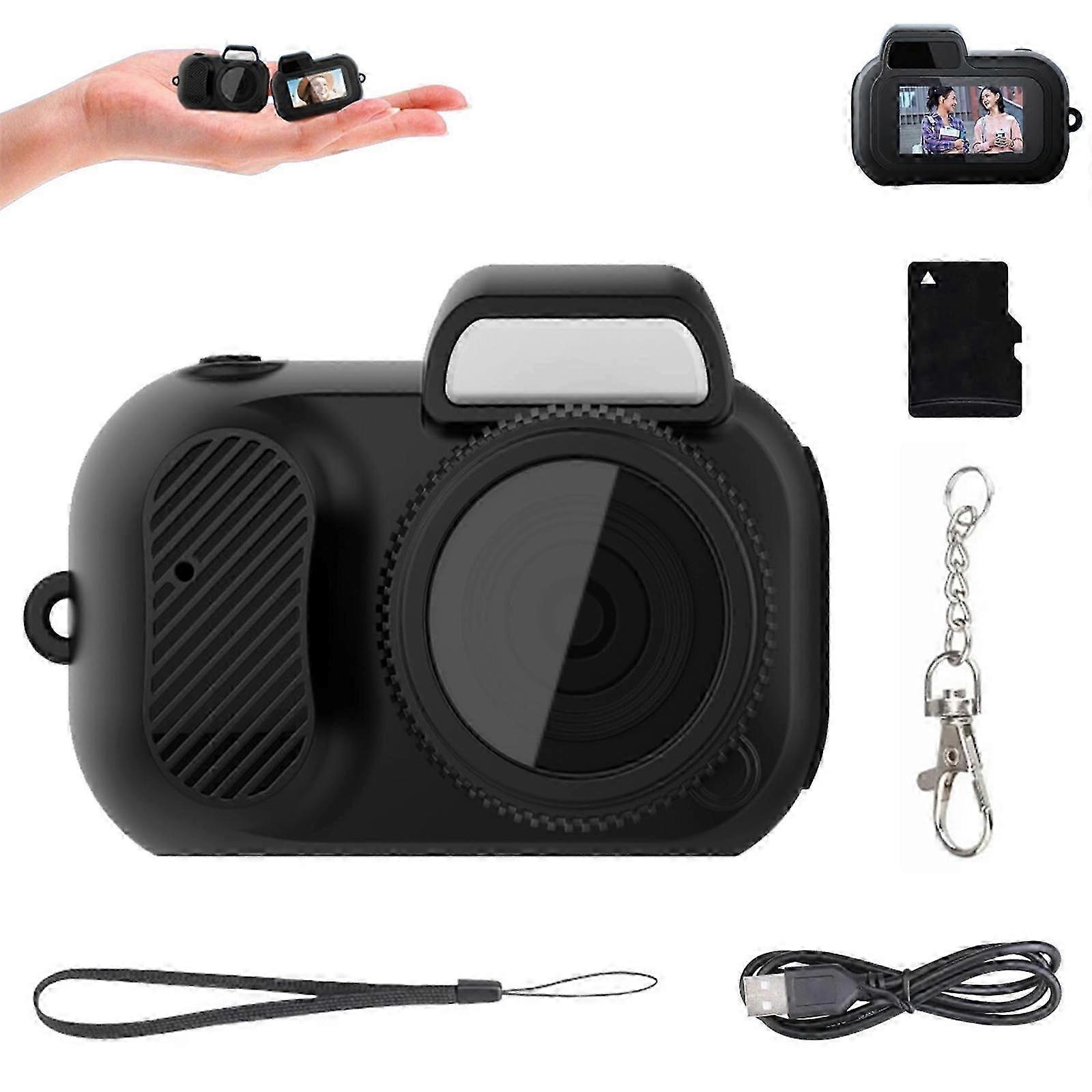 Black Y3000 Action Camera with Screen - Compact HD Sports Cam without Memory Card Included for Adventure & Travel