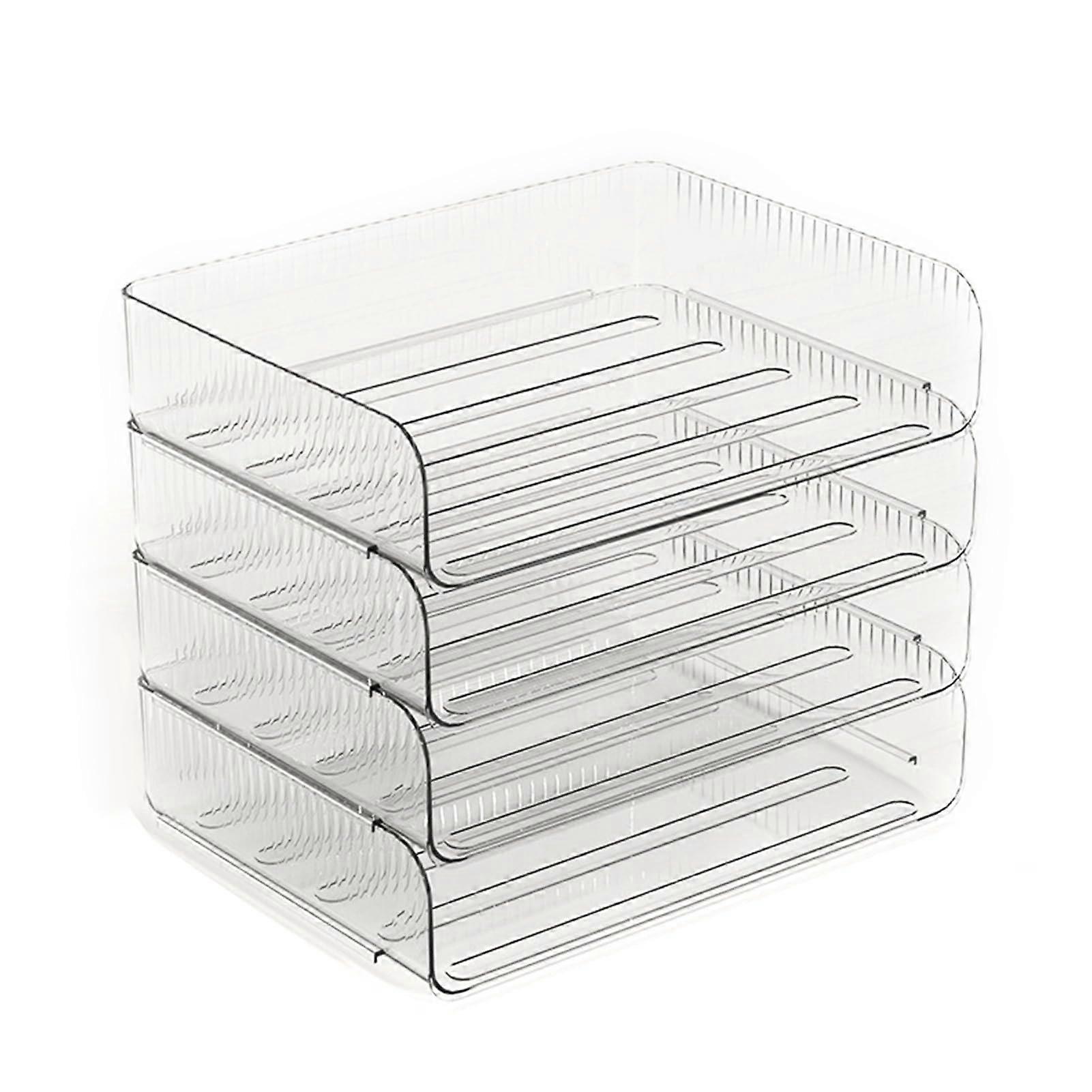 Stackable Paper Letter Organizer Tray Transparent Space Saving Document File Holder Clear Desk Paper Sorter 4PCS