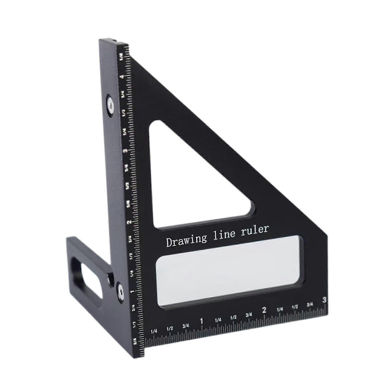 Multi Angle Measuring Ruler Triangle Ruler for Crafting Home Use Woodworking 8.5x7.9x11.2cm Metric Red
