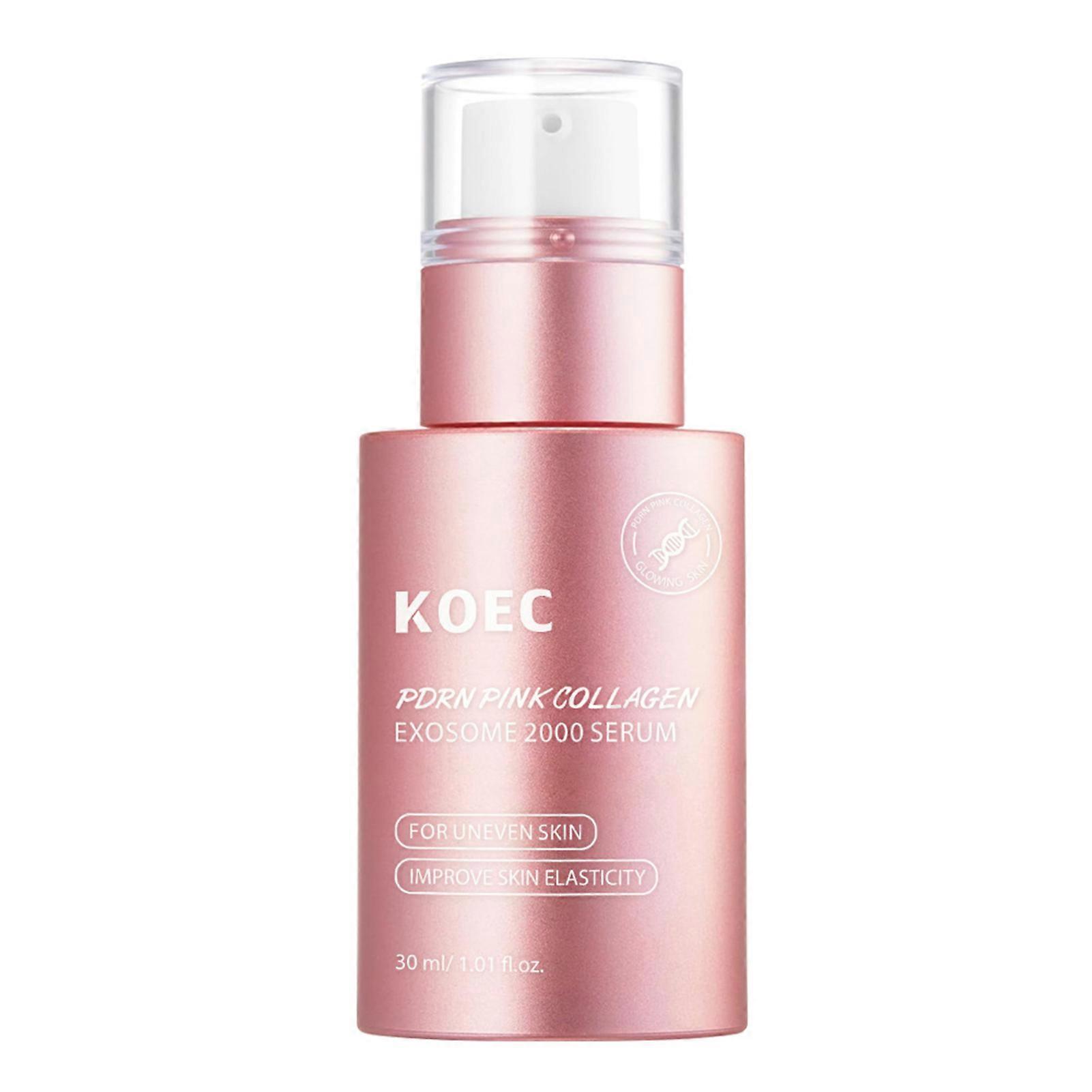 PDRN Pink Collagen Exosome 2000 Serum Shot Ampoule for Skin Elasticity & Radiance, Anti-Aging Repair Serum for All Skin Types
