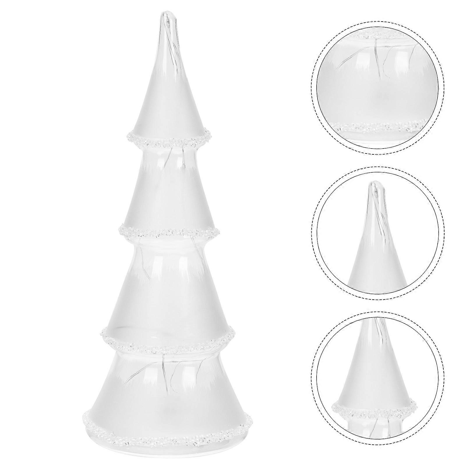 Room Decor Christams Tree Figure Glass For Window Display 26x10cm Simple Design 1Pack