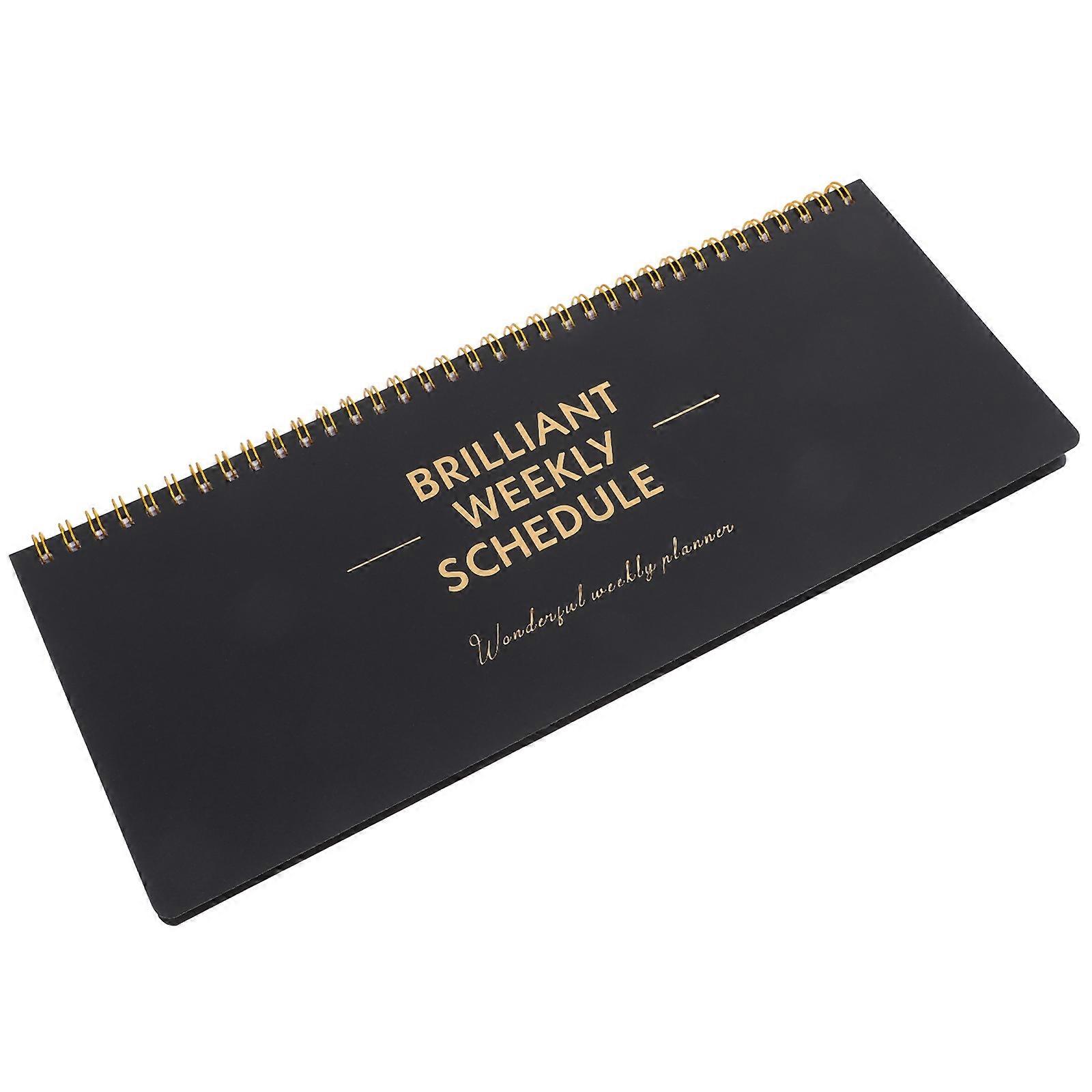 Weekly Planner Notepad Agenda Notebook for Writing Use Black