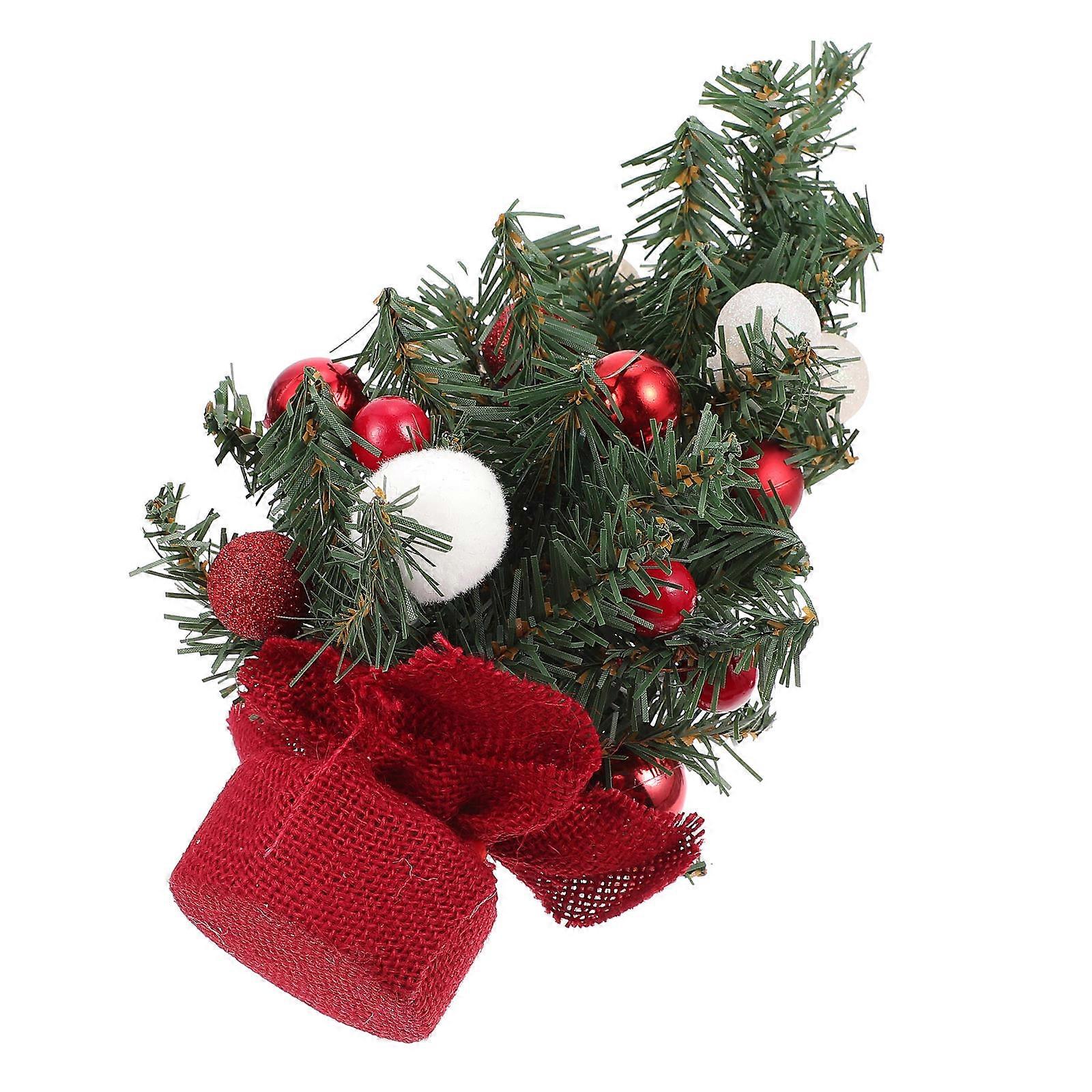 PVC Mini Christmas Tree Decor for Party Red Color Stylish Design 1Pc
