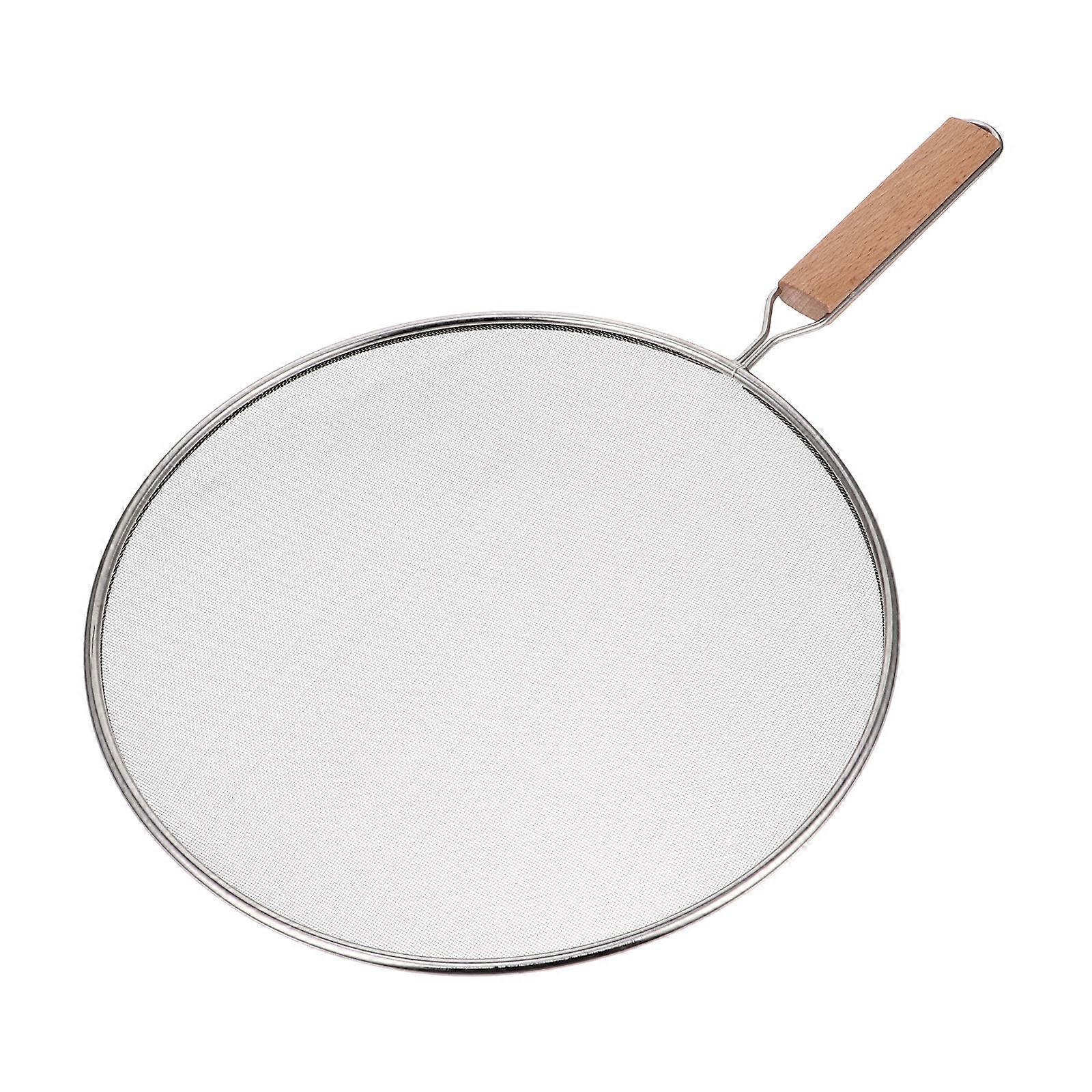 Stainless Steel Splatter Screen with Handle Mesh Pot Lid for Oil Splash Guard, Heat Protection, Easy Storage & Use Essential Kitchen Tool for